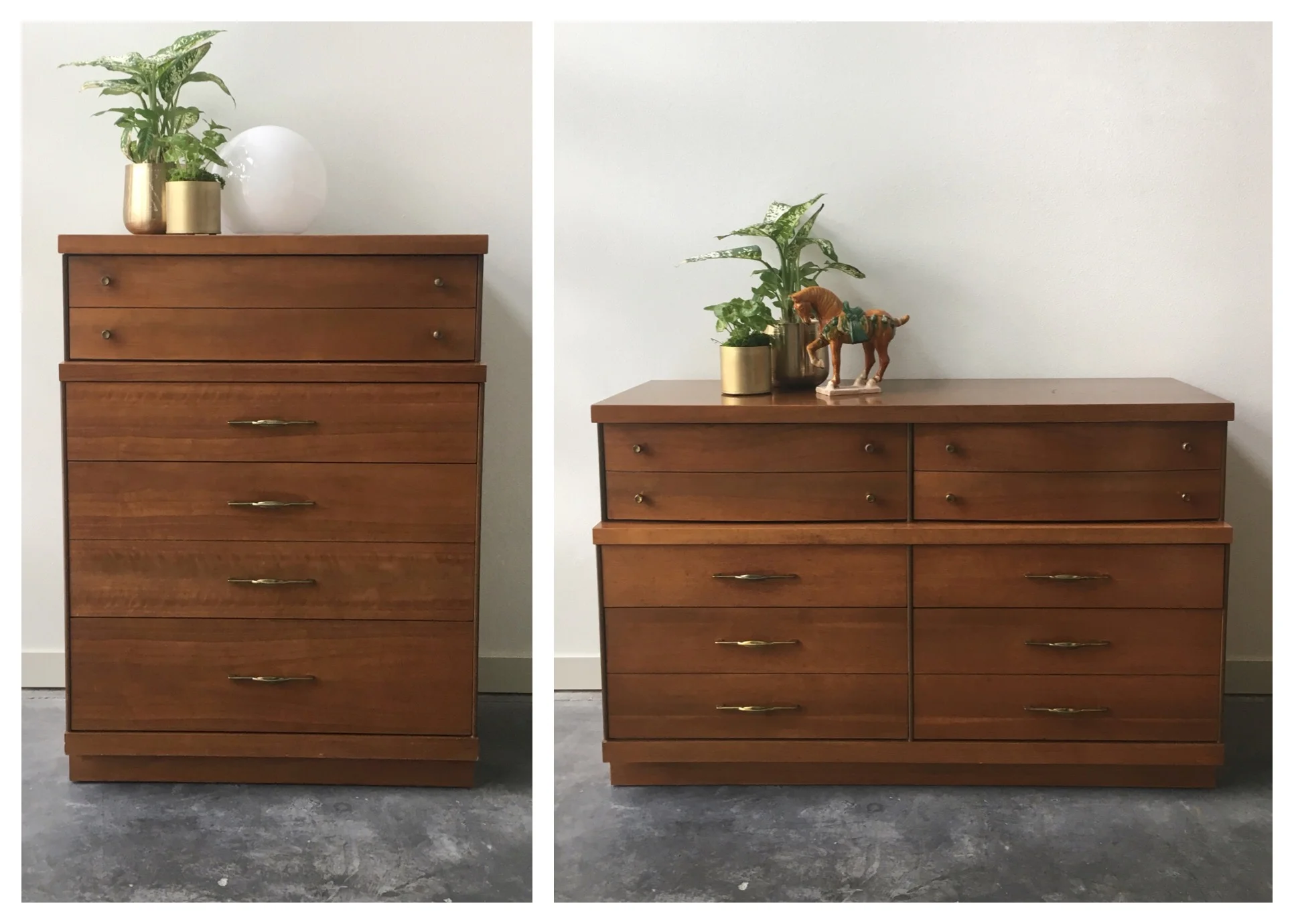 vintage mid century modern Bassett dresser set.  ReRunRoom | Vintage  Furniture + Home Decor