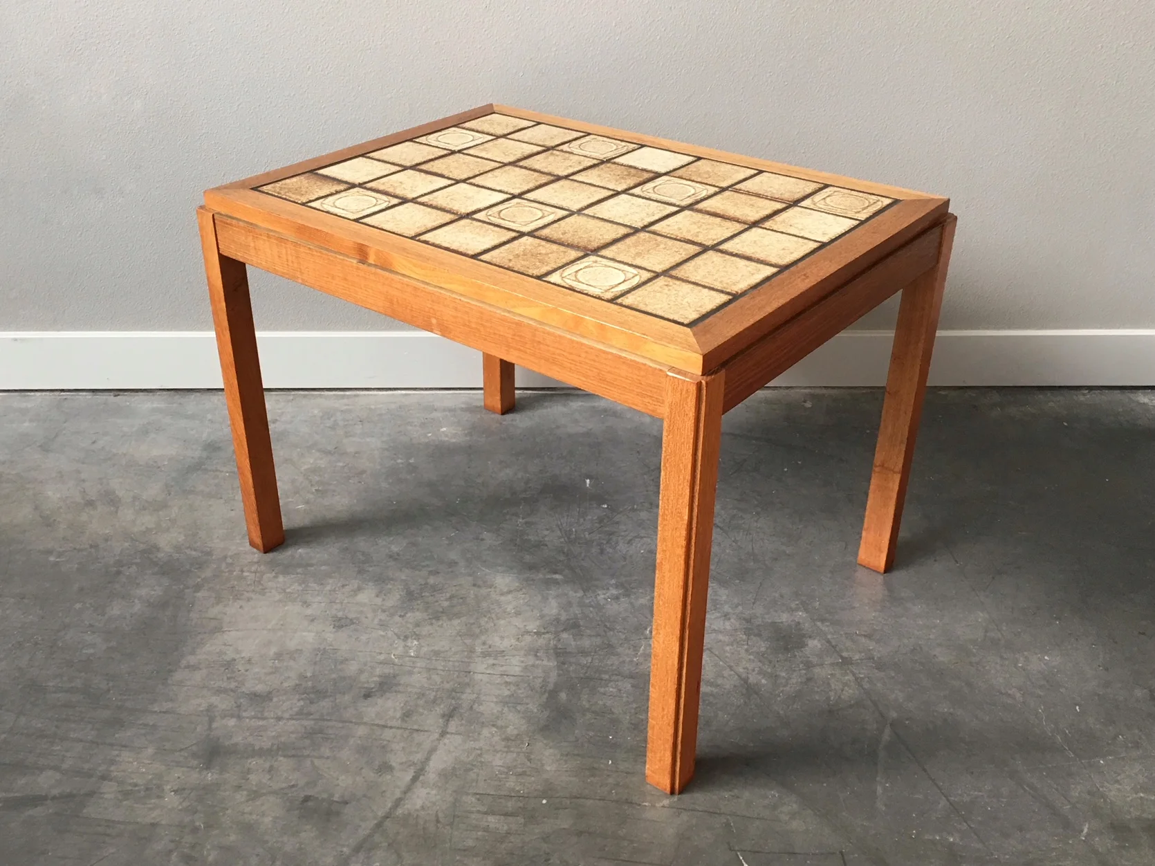 vintage mid century modern tile top table.