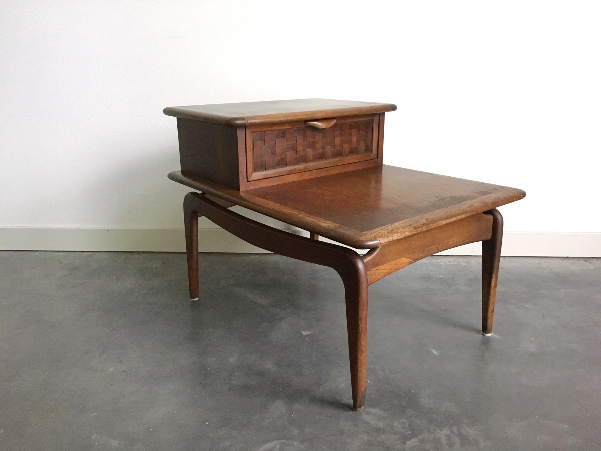 vintage mid century modern Lane Perception step side table.