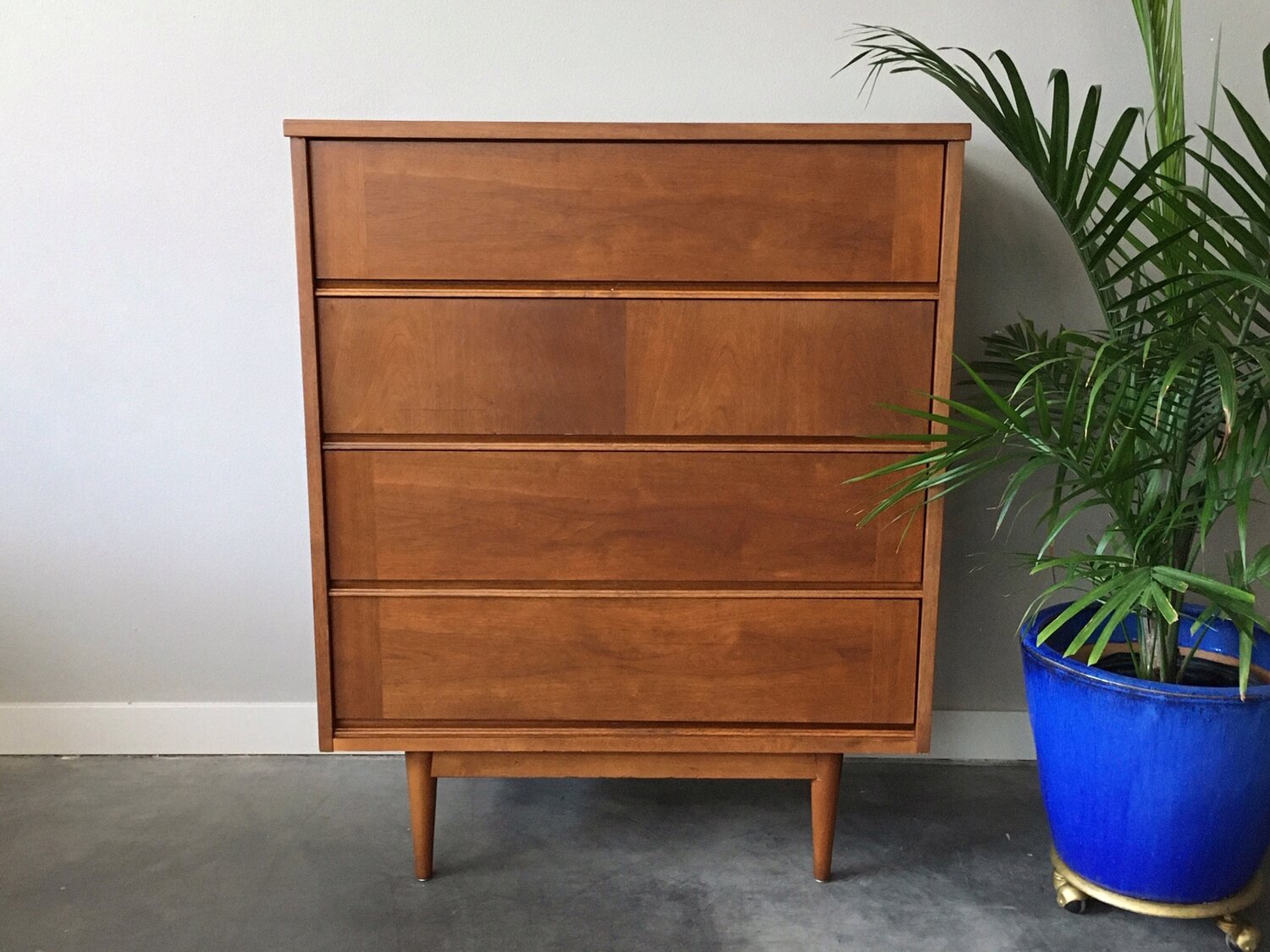 Vintage Mid Century Modern Highboy Dresser By Bp John