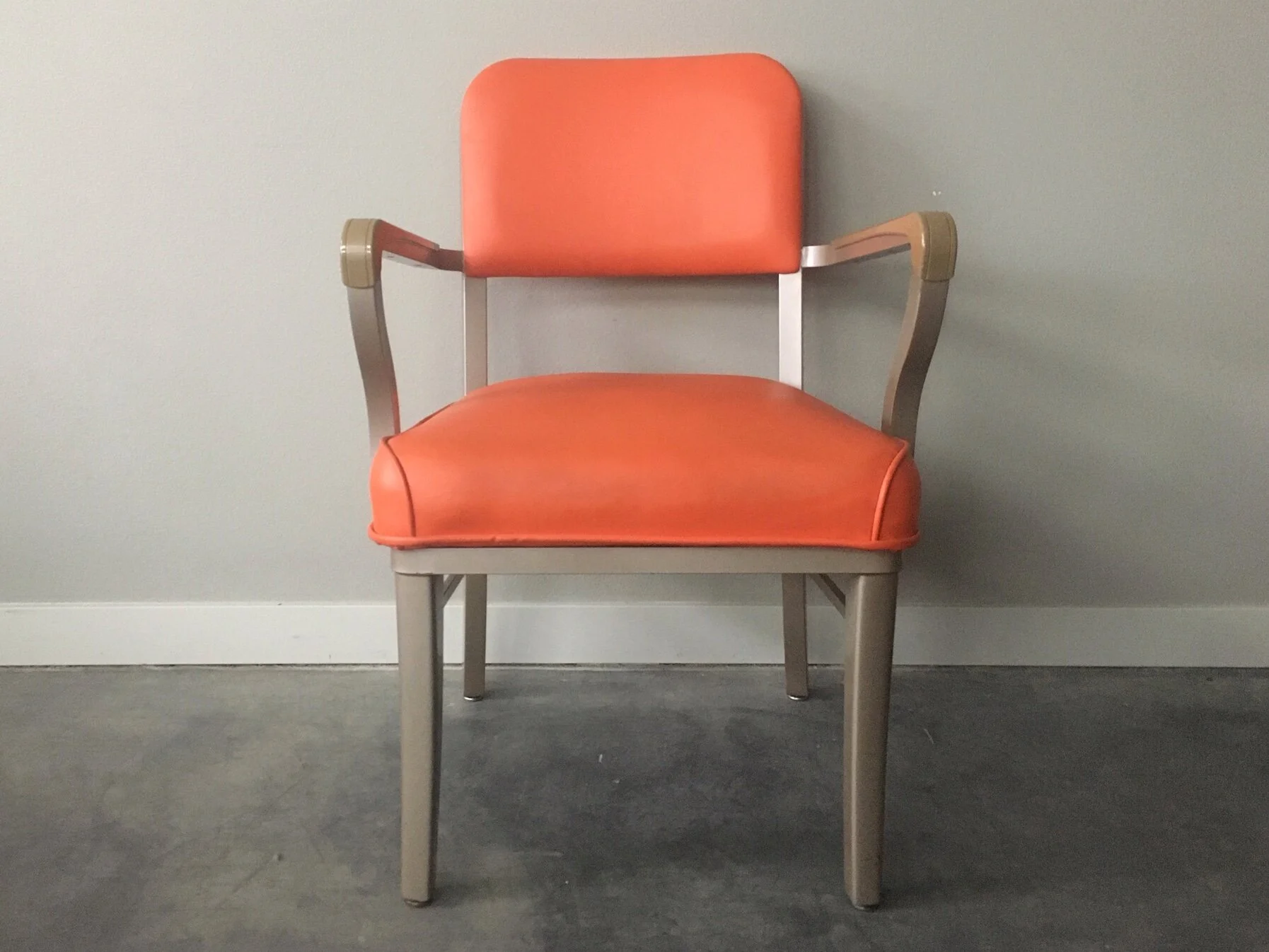 vintage mid century industrial Steelcase armchair.