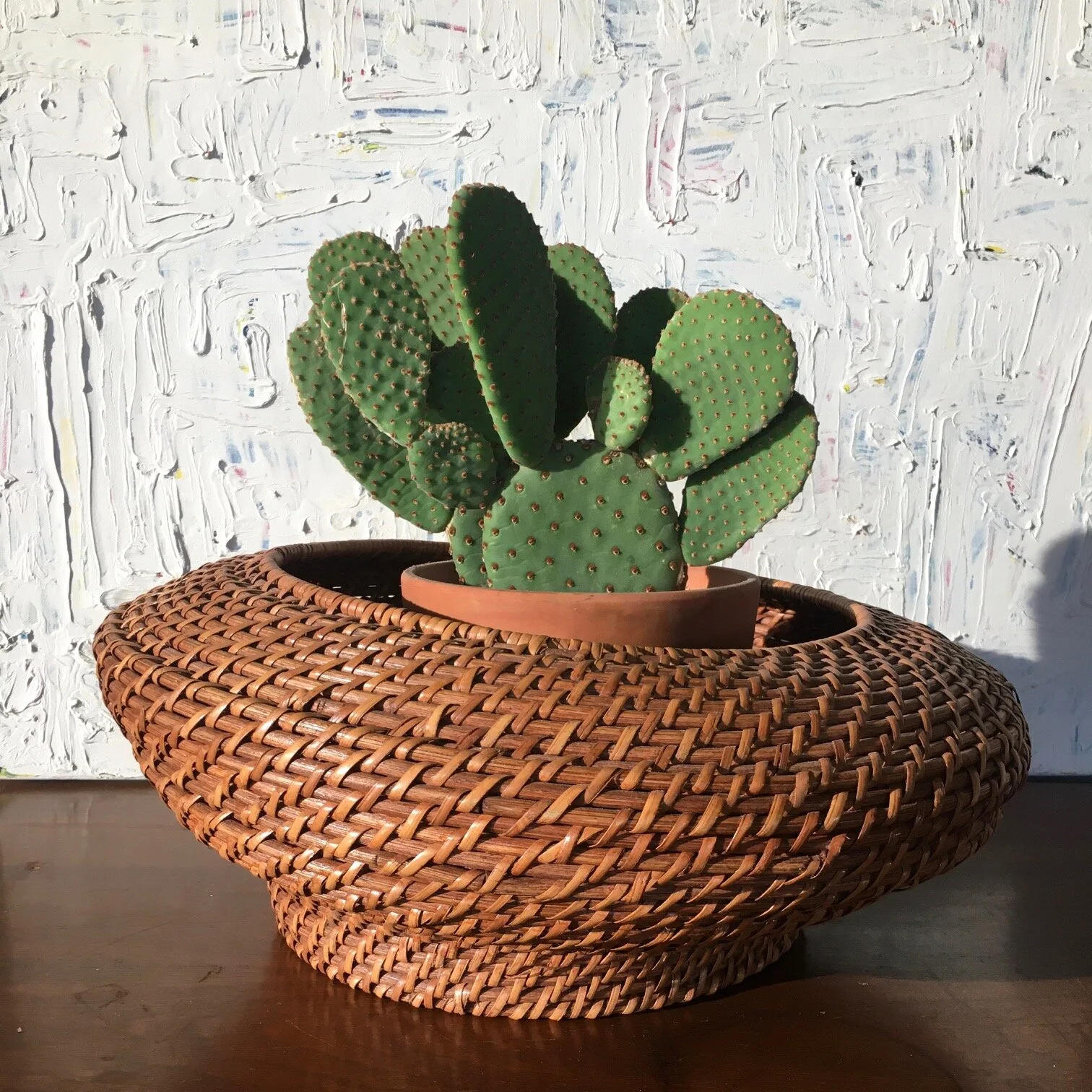 vintage asymmetrical basket bowl 