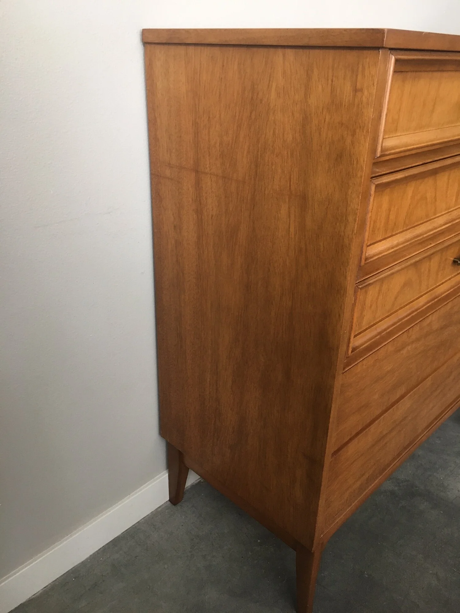 vintage mid century modern highboy dresser by Dixie.  ReRunRoom | Vintage  Furniture + Home Decor