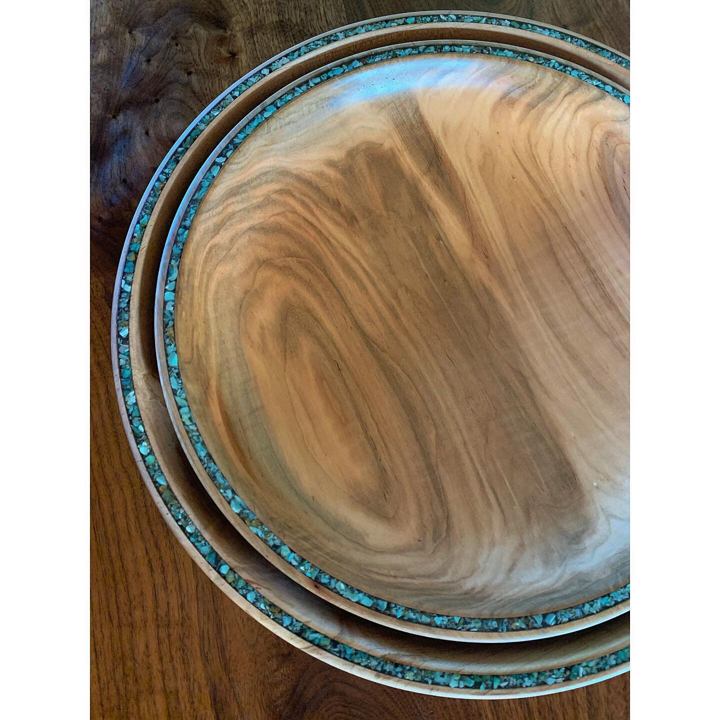 Nesting Ambrosia Maple Rim Bowls with Cerrillos Turquoise Inlay. 
.
.
.
.

#woodturning #woodenbowl  #interiordesign #santafenm #handcrafted  #newmexico  #bowls #homegoods #albuquerque #kitchendecor #ambrosiamaple #turquoise #inlay