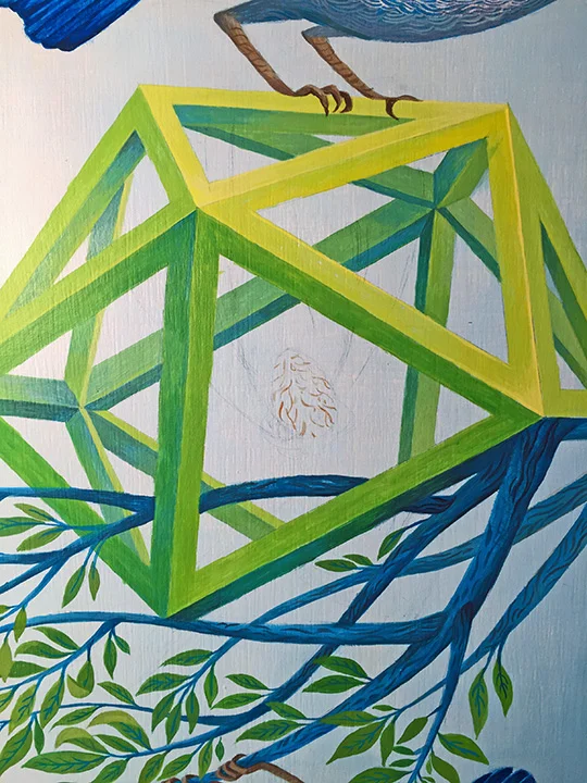 Detail: Adding in the delicate tree swallow egg.
