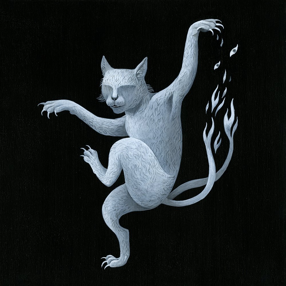 Nekomata | Sold<p>One of four paintings for the exhibition “Hiyakki Yagyo: Night Parade of 100 Demons”, Northern Contemporary Gallery, Toronto 12”x12” acrylic on birch panel