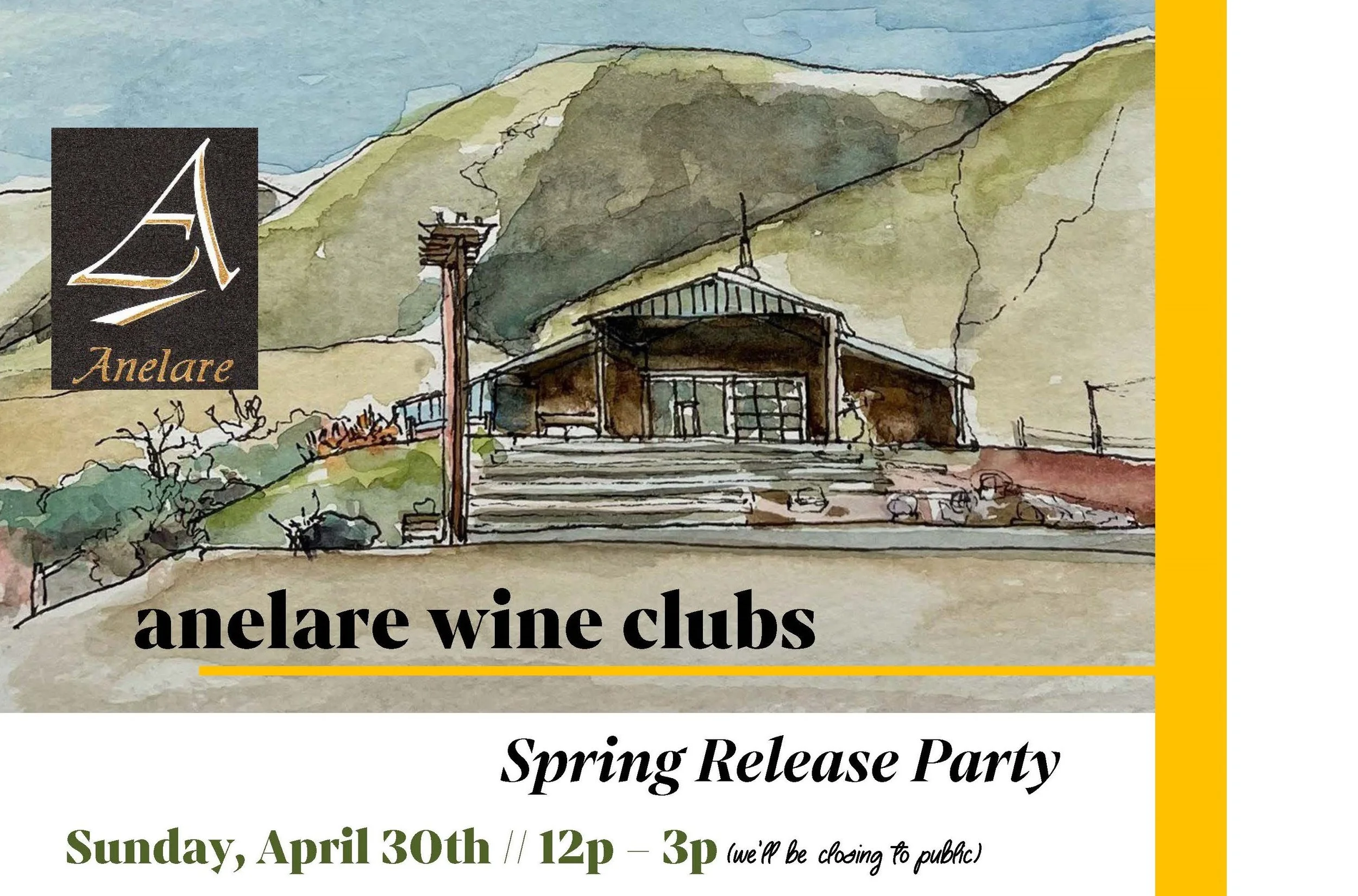 SOLD OUT. Anelare Wine Clubs // Spring Release Event