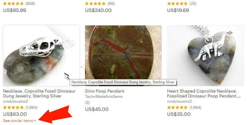 When the "See Similar Items" link is combined with the review rating & totals on the search results page, it is far less noticeable