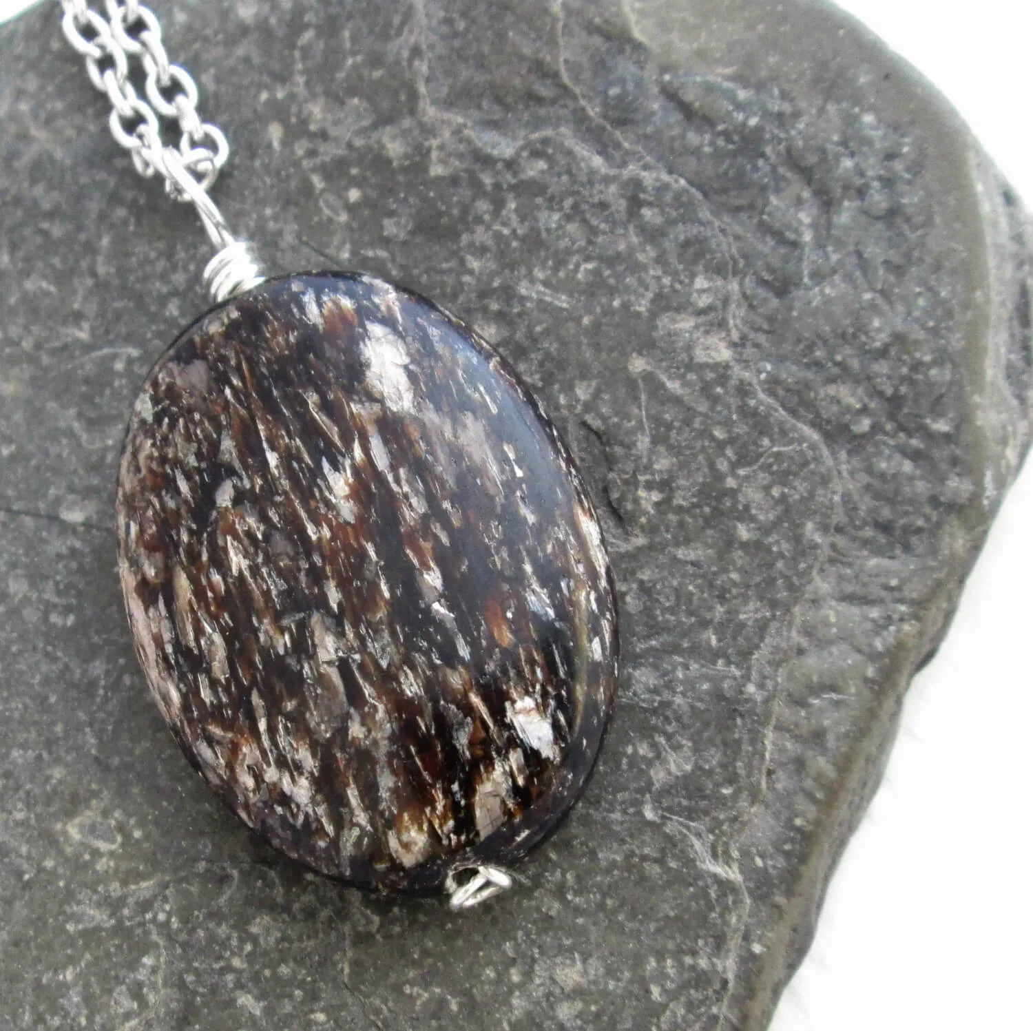 Garnet Mica Schist Pendant, Metamorphic Geology Jewelry — CindyLouWho2