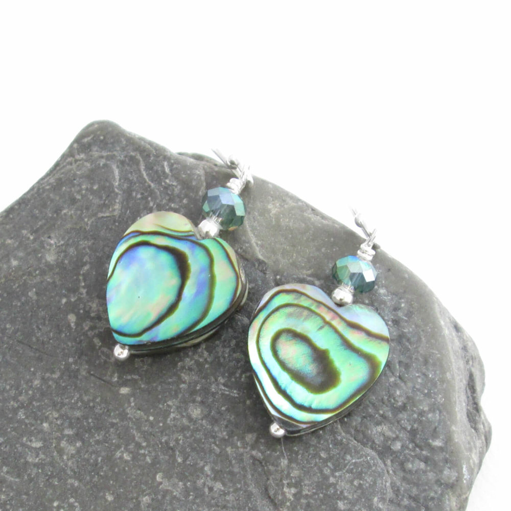 Green Shell Heart Earrings Sparkling Crystals Romantic Beach Jewelry Cindylouwho2 Green Shell Heart Earrings Sparkling Crystals Romantic Beach Jewelry Cindylouwho2