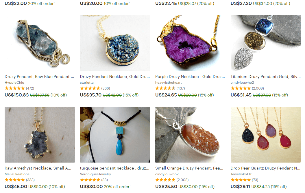 Etsy's new sales tool allows searchers to only view items on sale, and displays the item/order discount in the search results. 