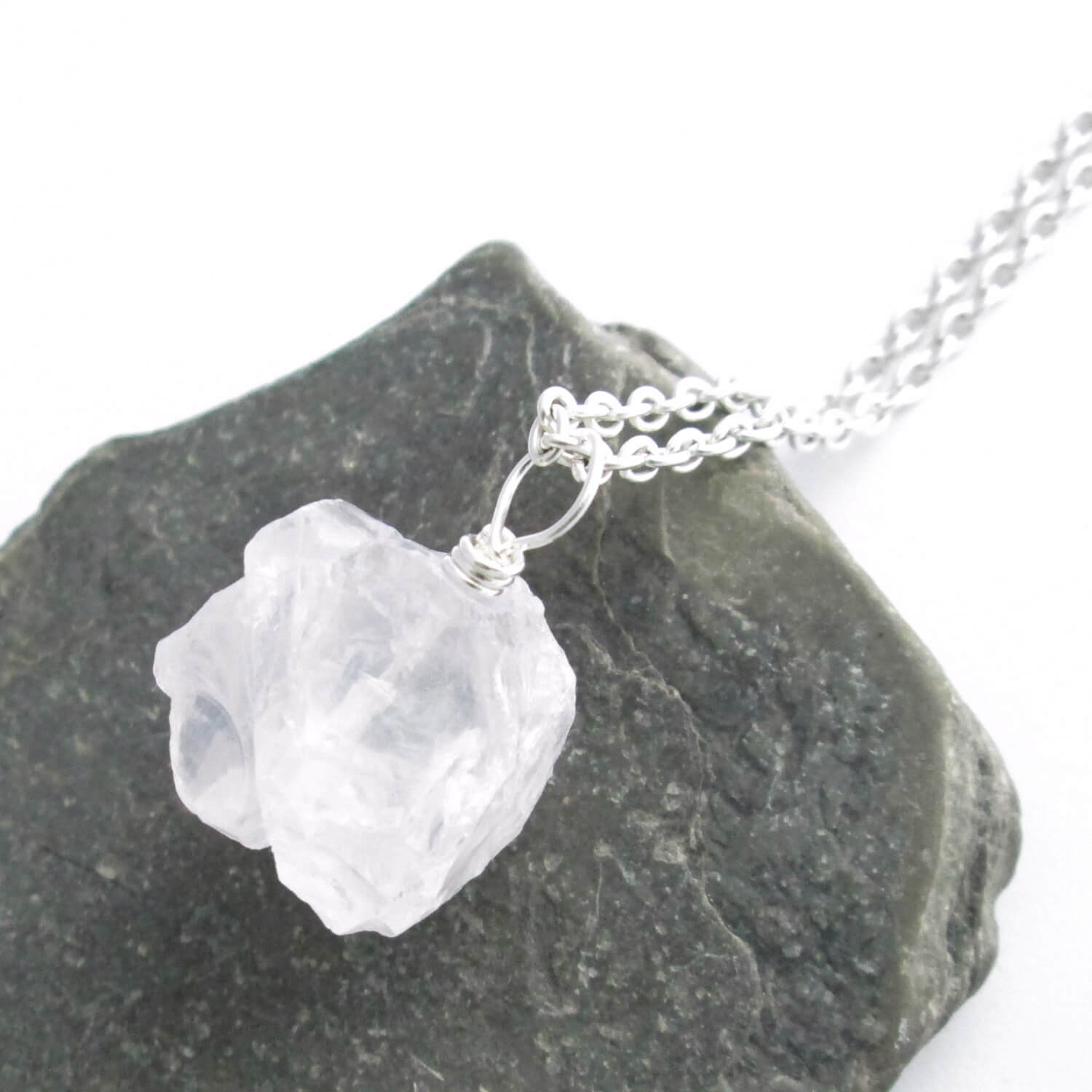 Large Rough Quartz Crystal on Leather Cord, Men's Necklace – LynnToddDesigns