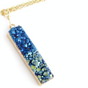Druzy titanium electroplated gold bangles