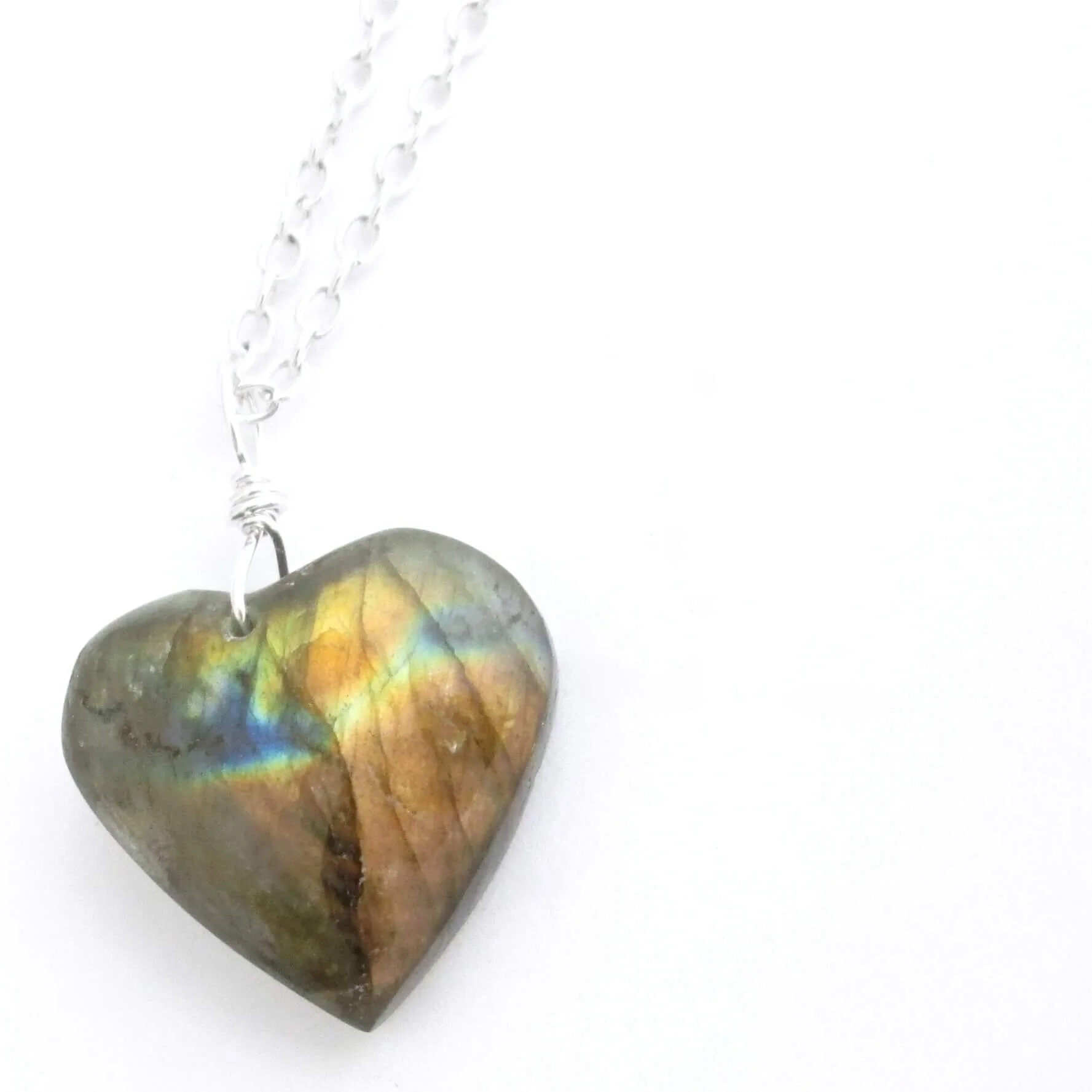 Labradorite heart pendant Clearance