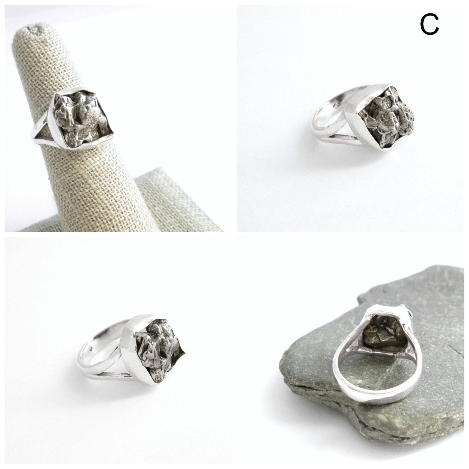 Meteorite Diamond Ring