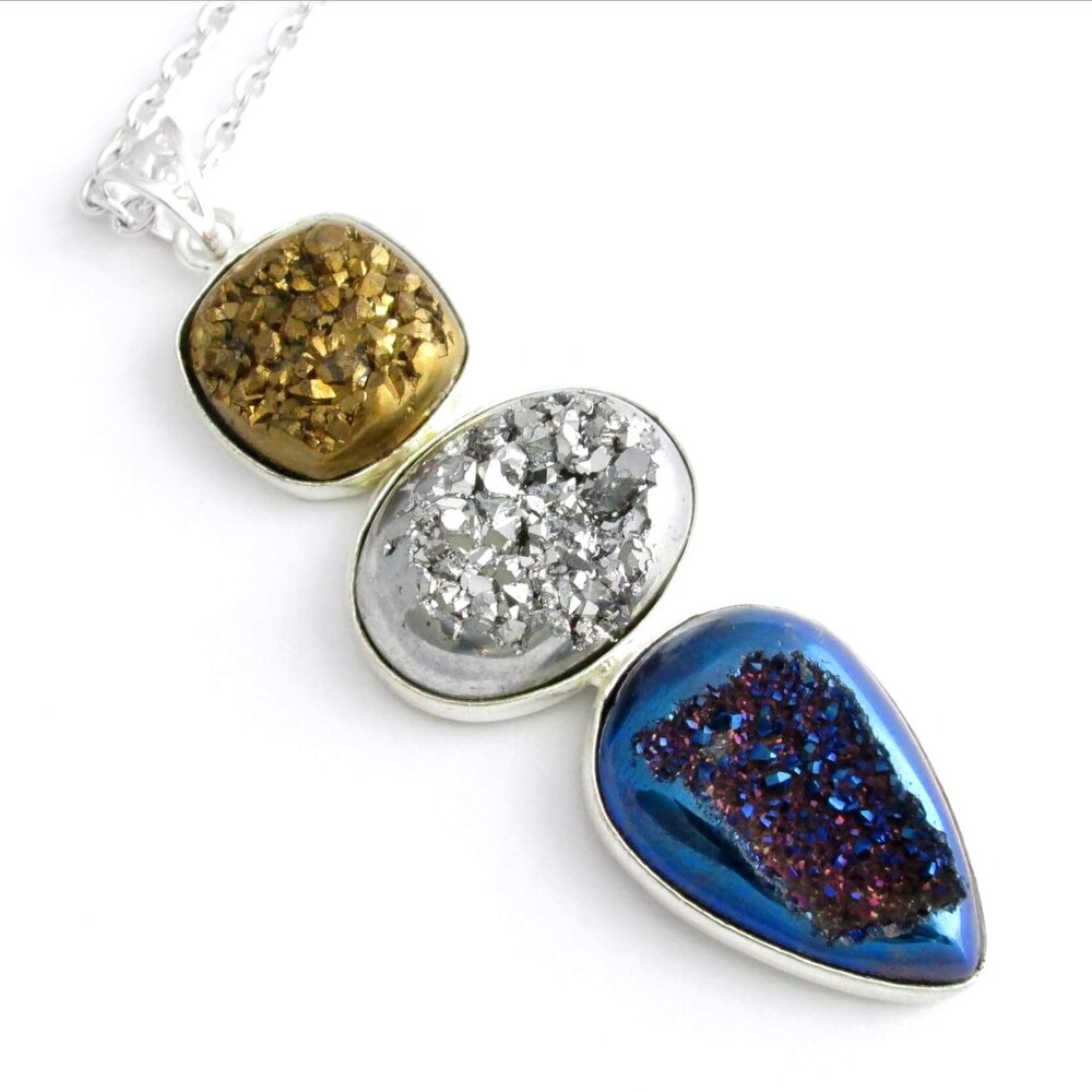 Blue Agate Druzy Earrings Gold Dipped Druzy Teardrop Earrings Small Drusey Earrings Ocean Agate Druzy Heart Druzy Goldfill