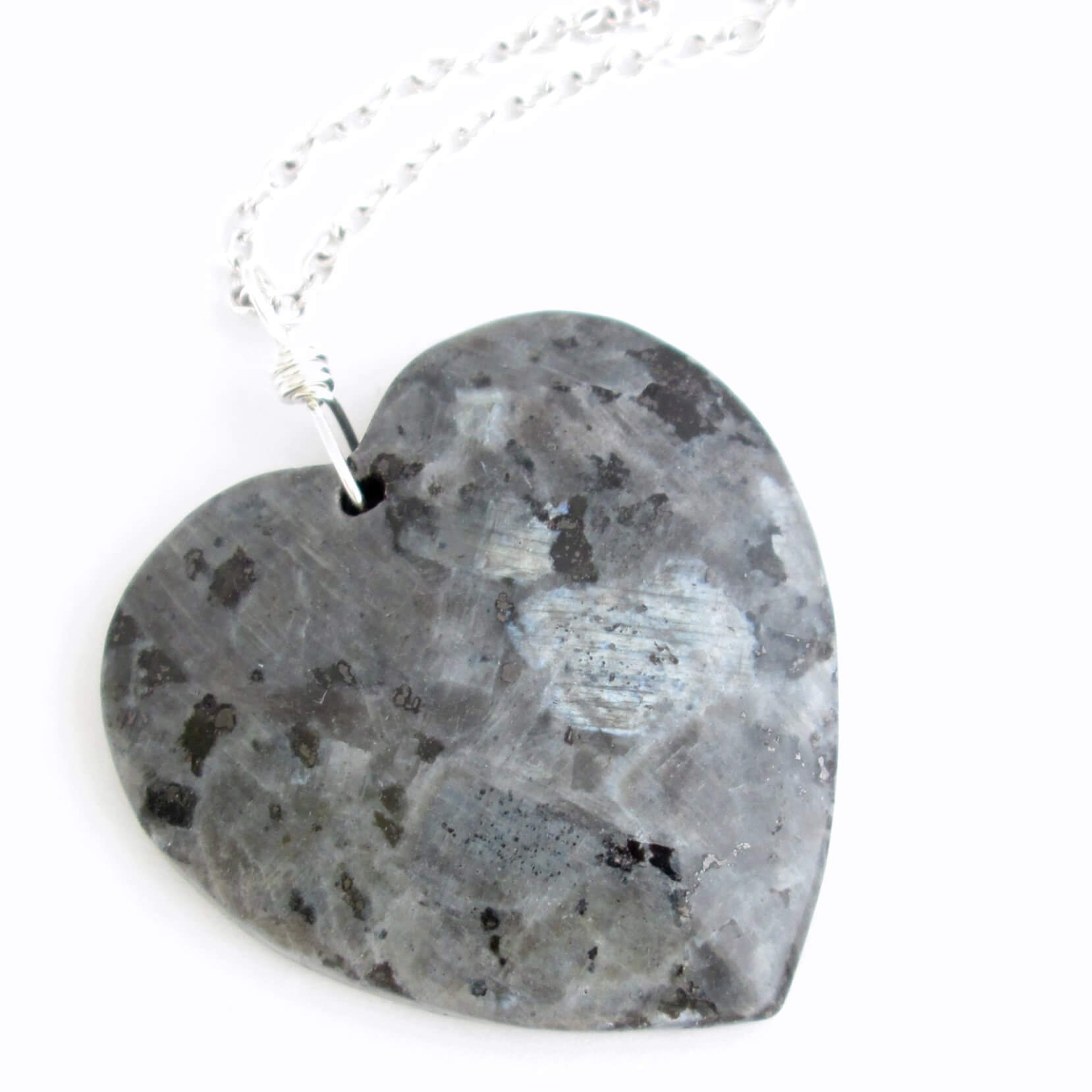 Angelstones Natural Labradorite Pendant Necklace - 20 Inch Chain, Irregular Shape Gemstone - View #11