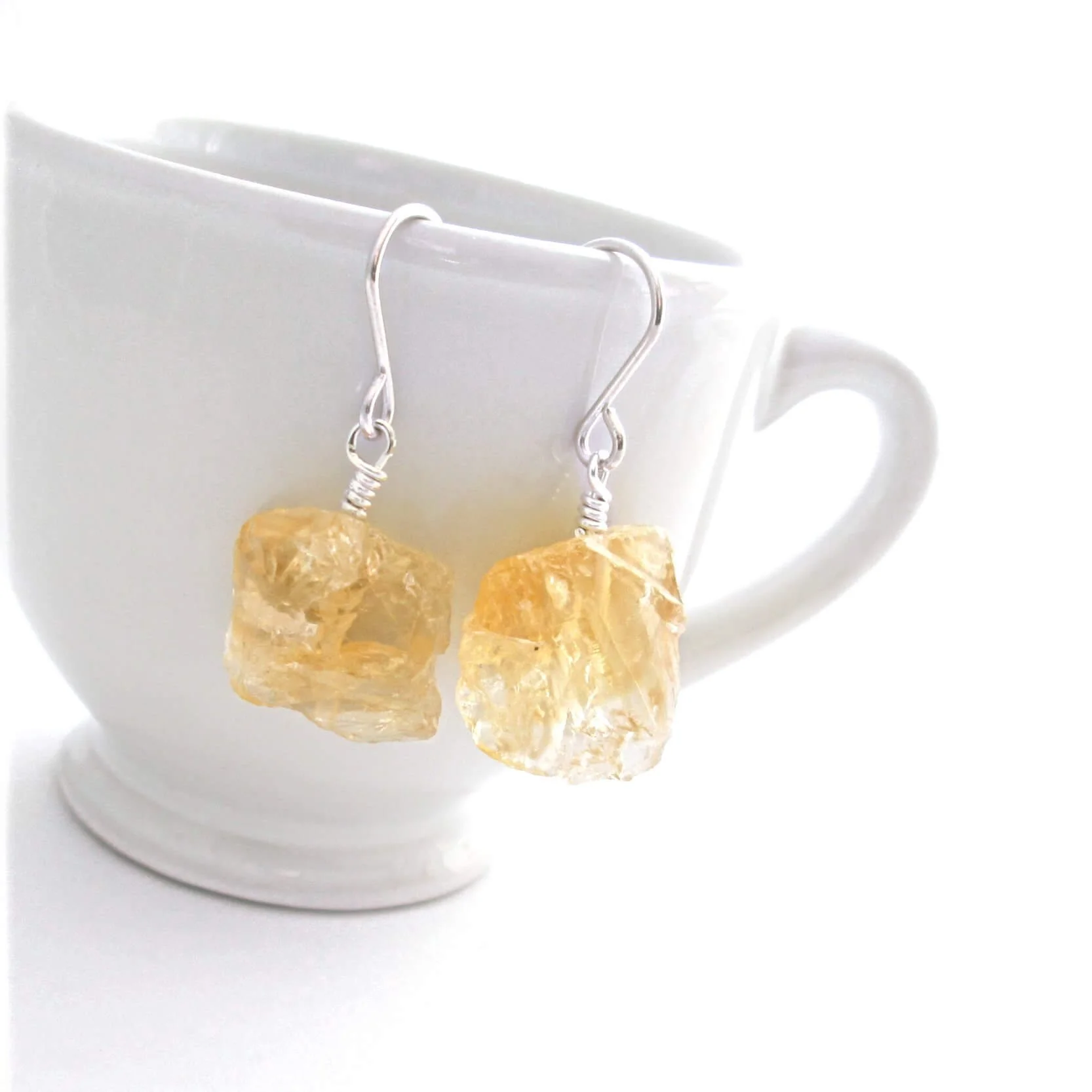 Uncut stone earrings Clearance