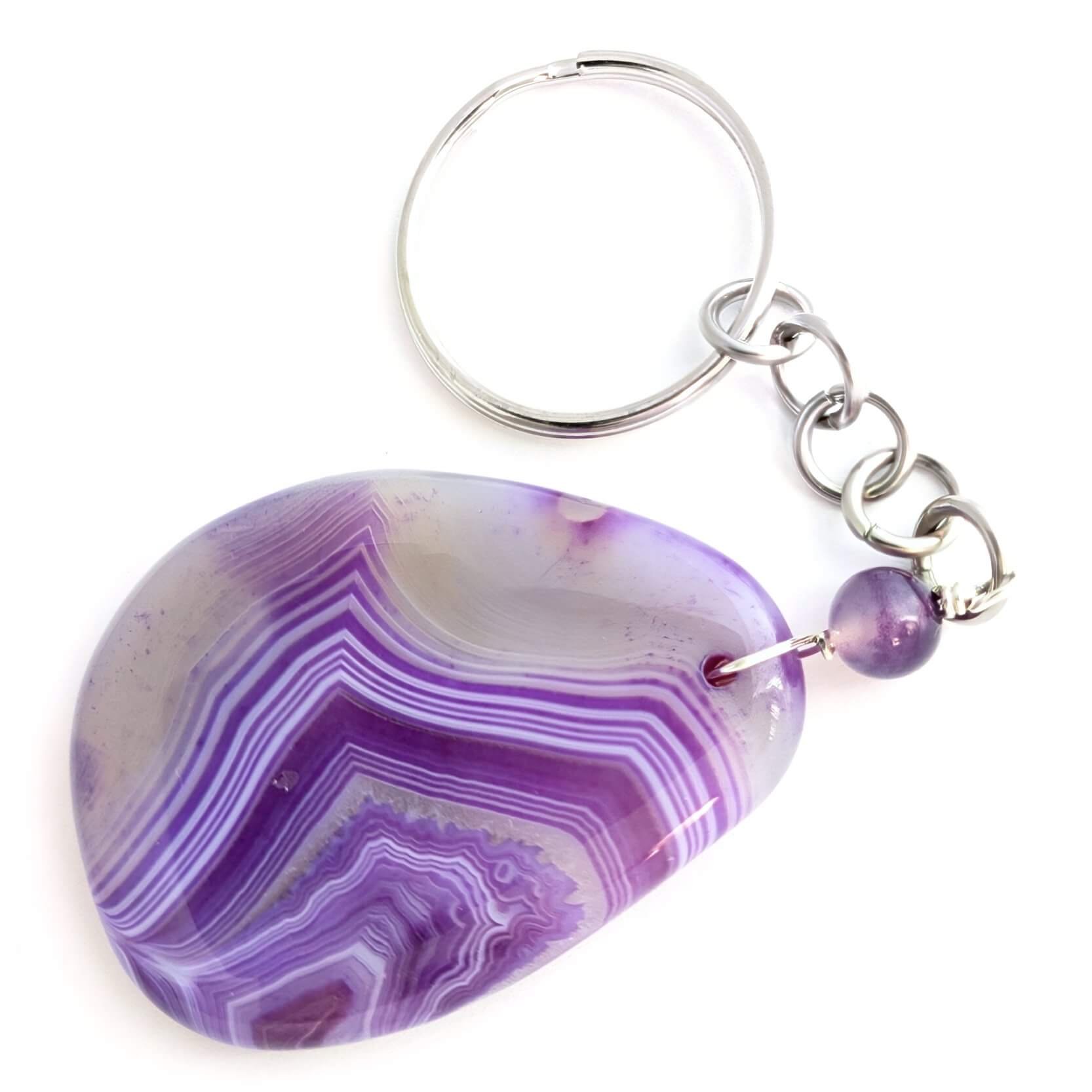 Striped Purple Agate Key Chain — CindyLouWho2
