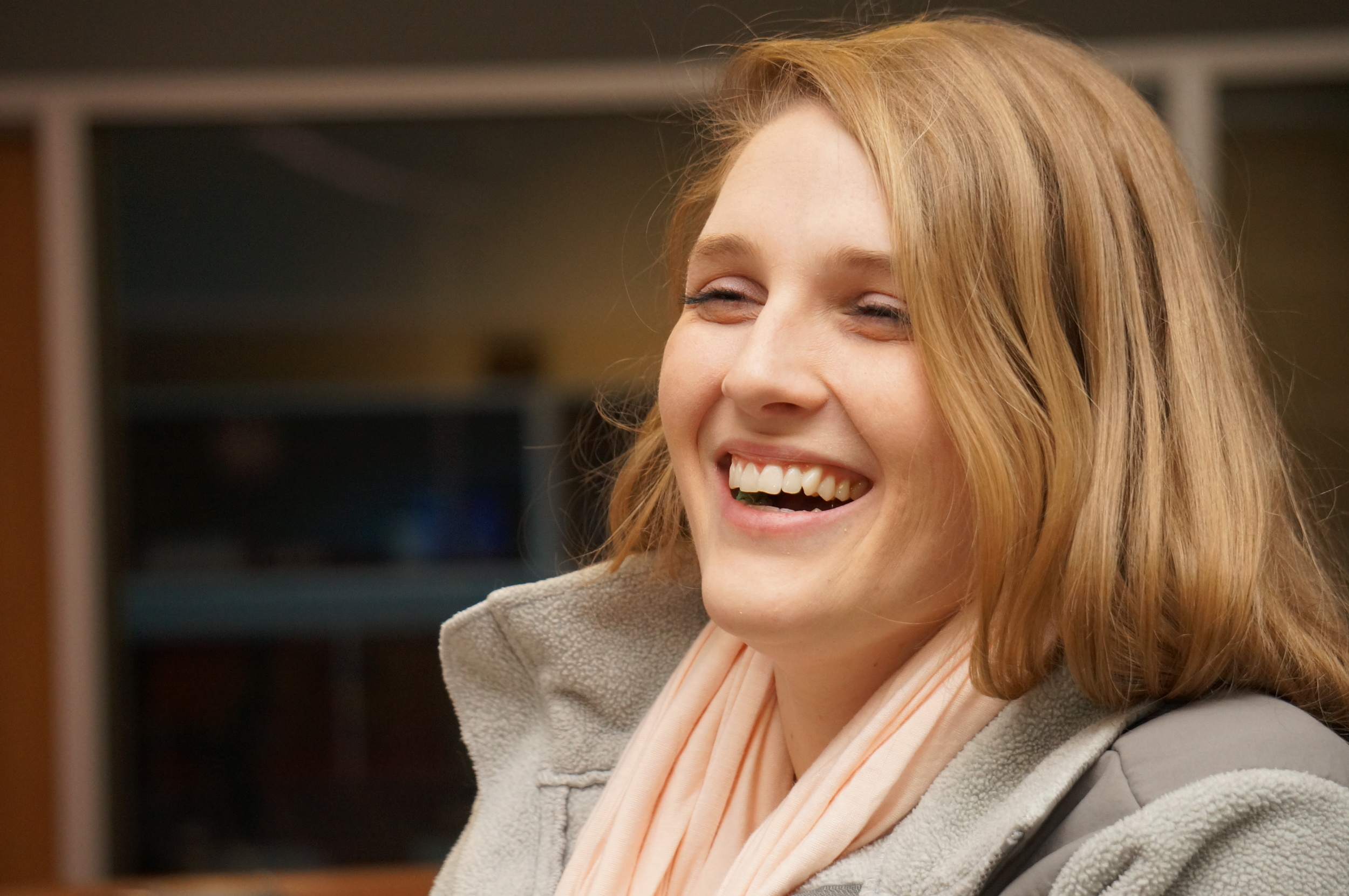 Forcing myself to take at least one photo a day means I often take pictures of trivial little moments that most people wouldn't think to capture. Delainey laughing at work was one of those adorable moments that I see 40 hours a week and don't always take the time to appreciate.
