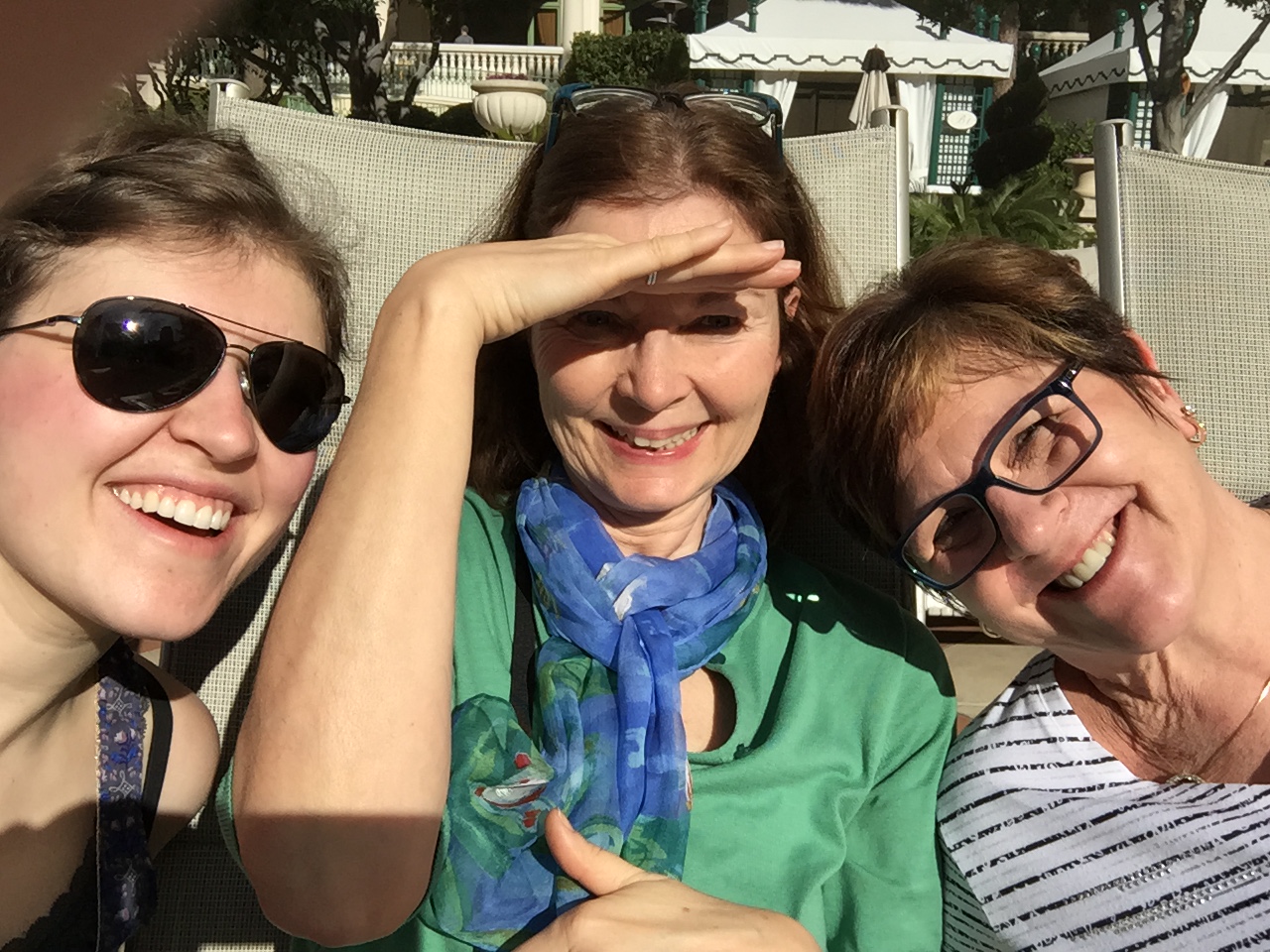 Poolside with my mom and my future-mom-in-law!