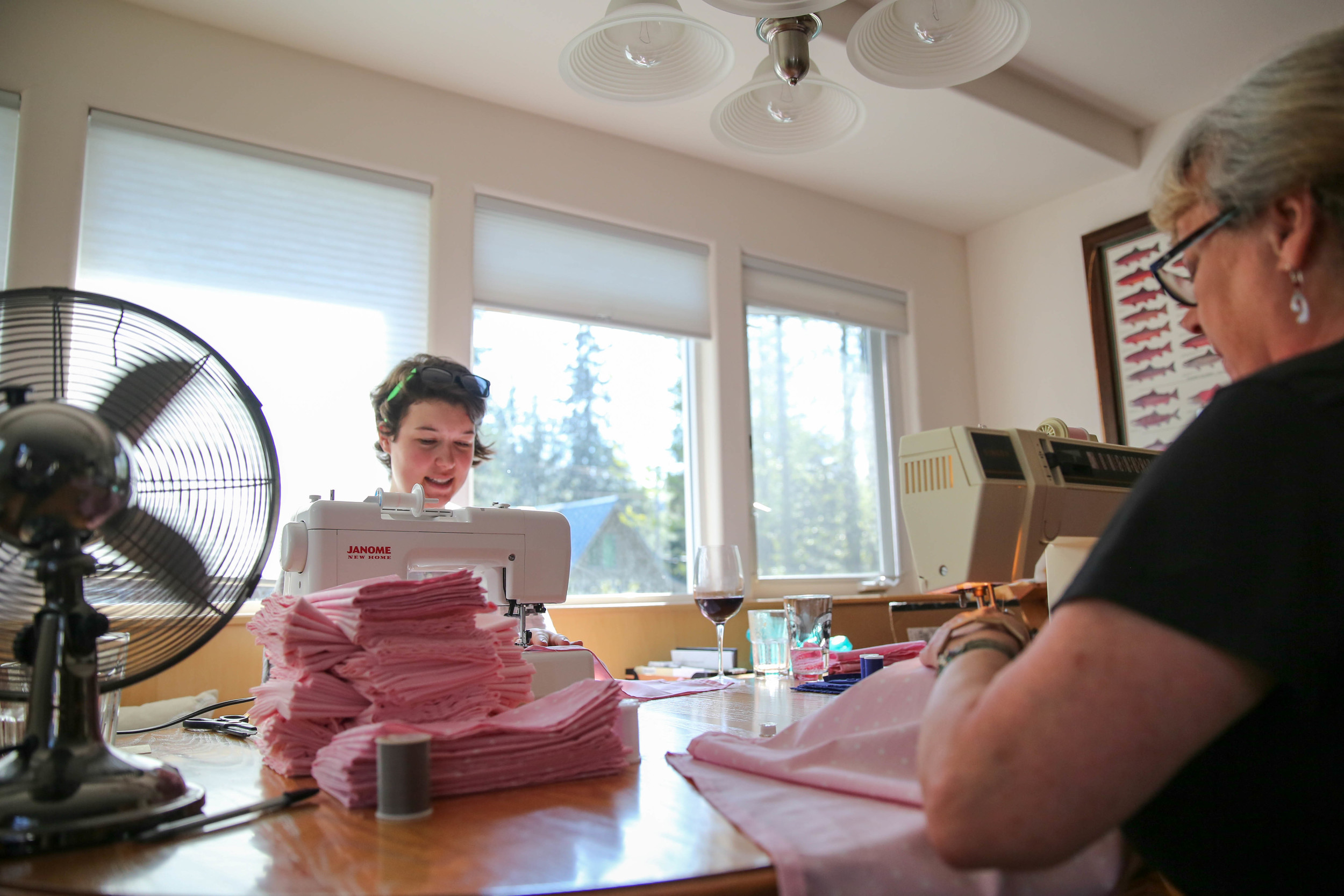 Just another sewing party. Beth and Marilyn come to Girdwood to help. :)