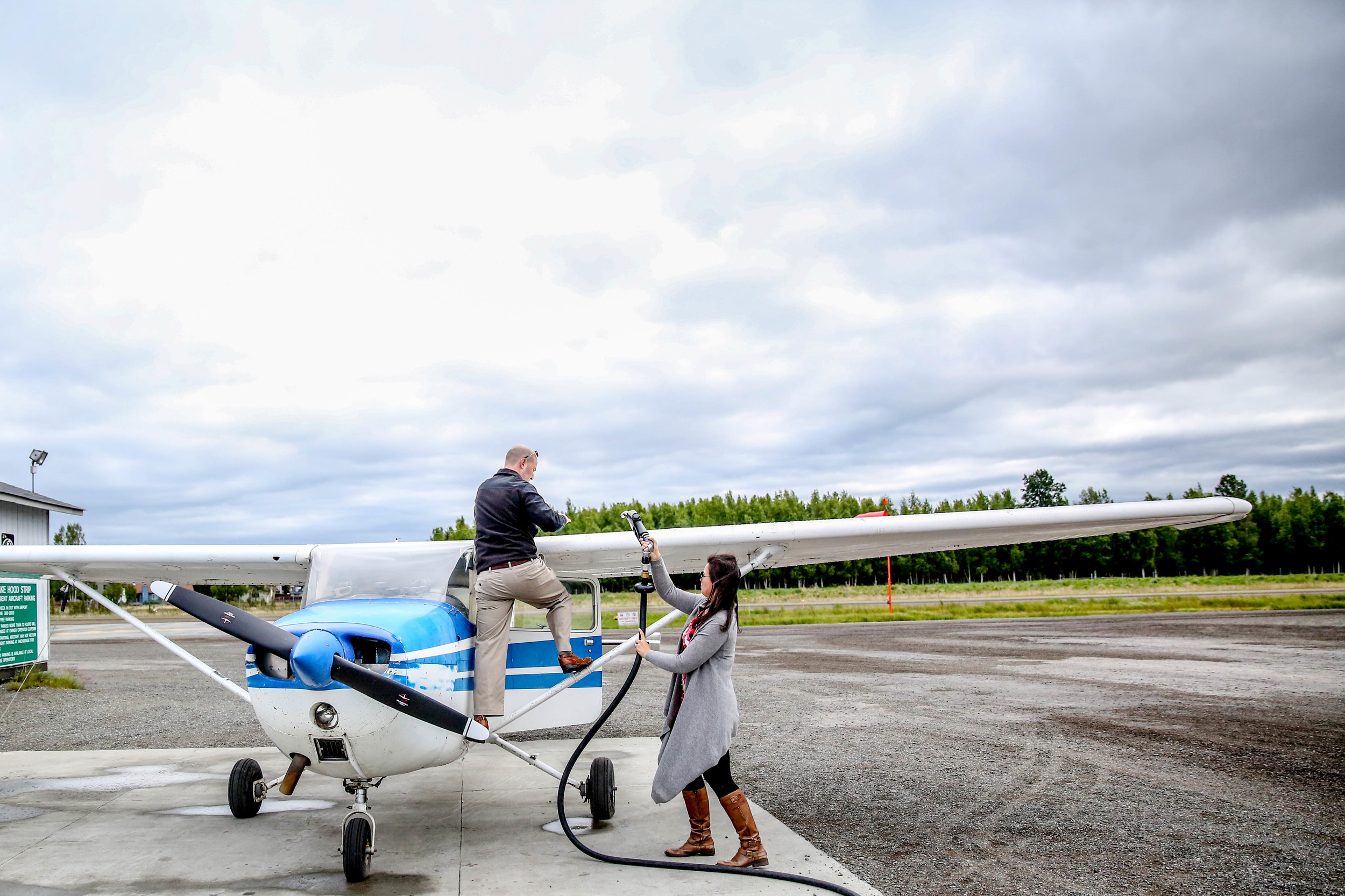 Fueling a bush plane takes true teamwork!