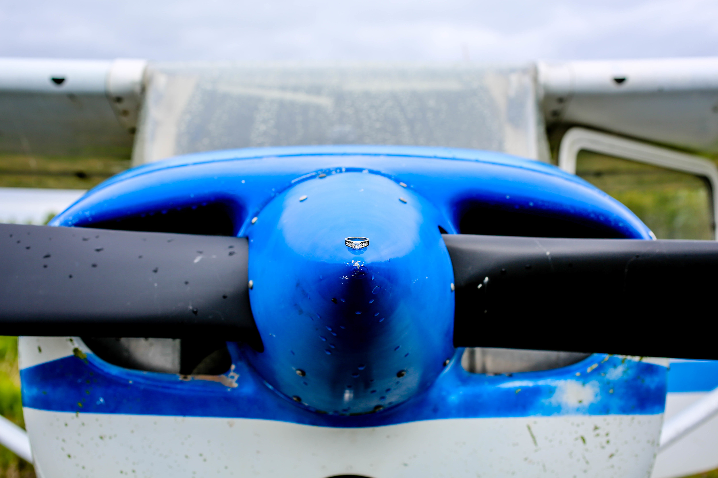 Samantha's ring on the nose of the plane. Only in Alaska.