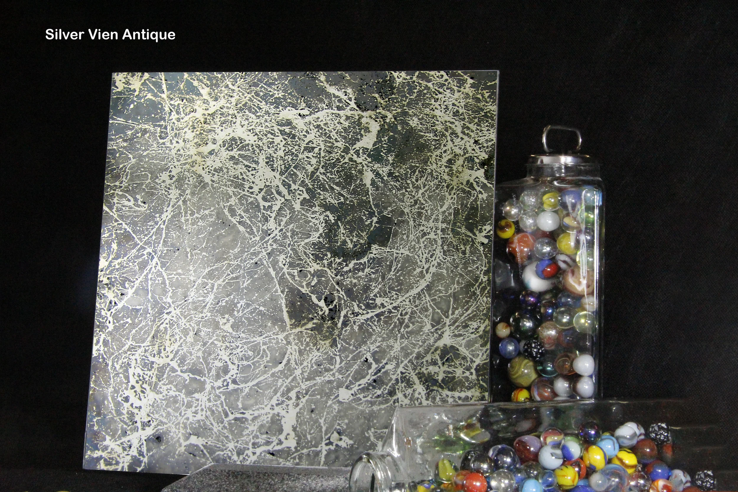 Silver Vien Antique on clear Mirror