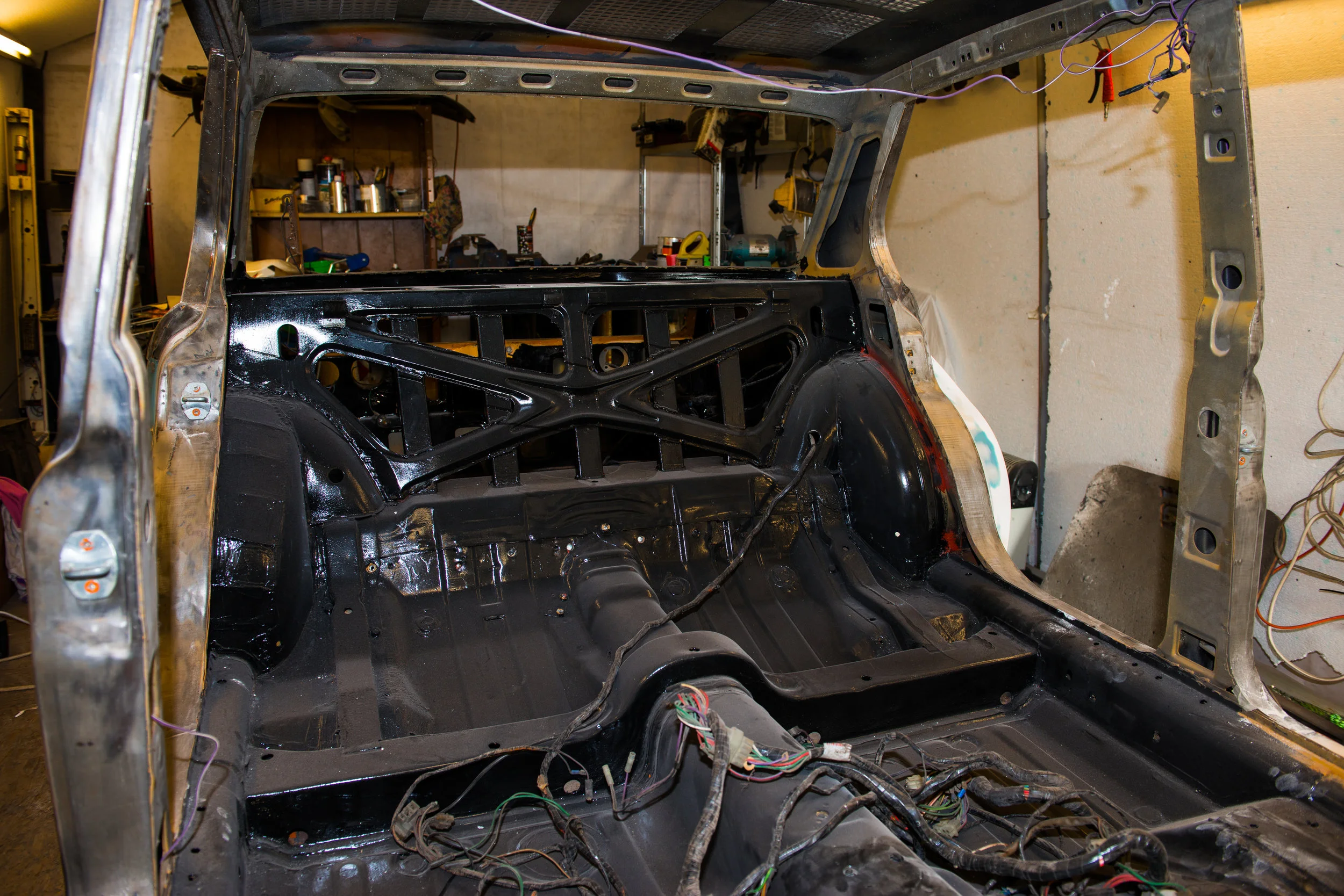 Reinforment to the rear seat panel is a smart mod that Richard carried out