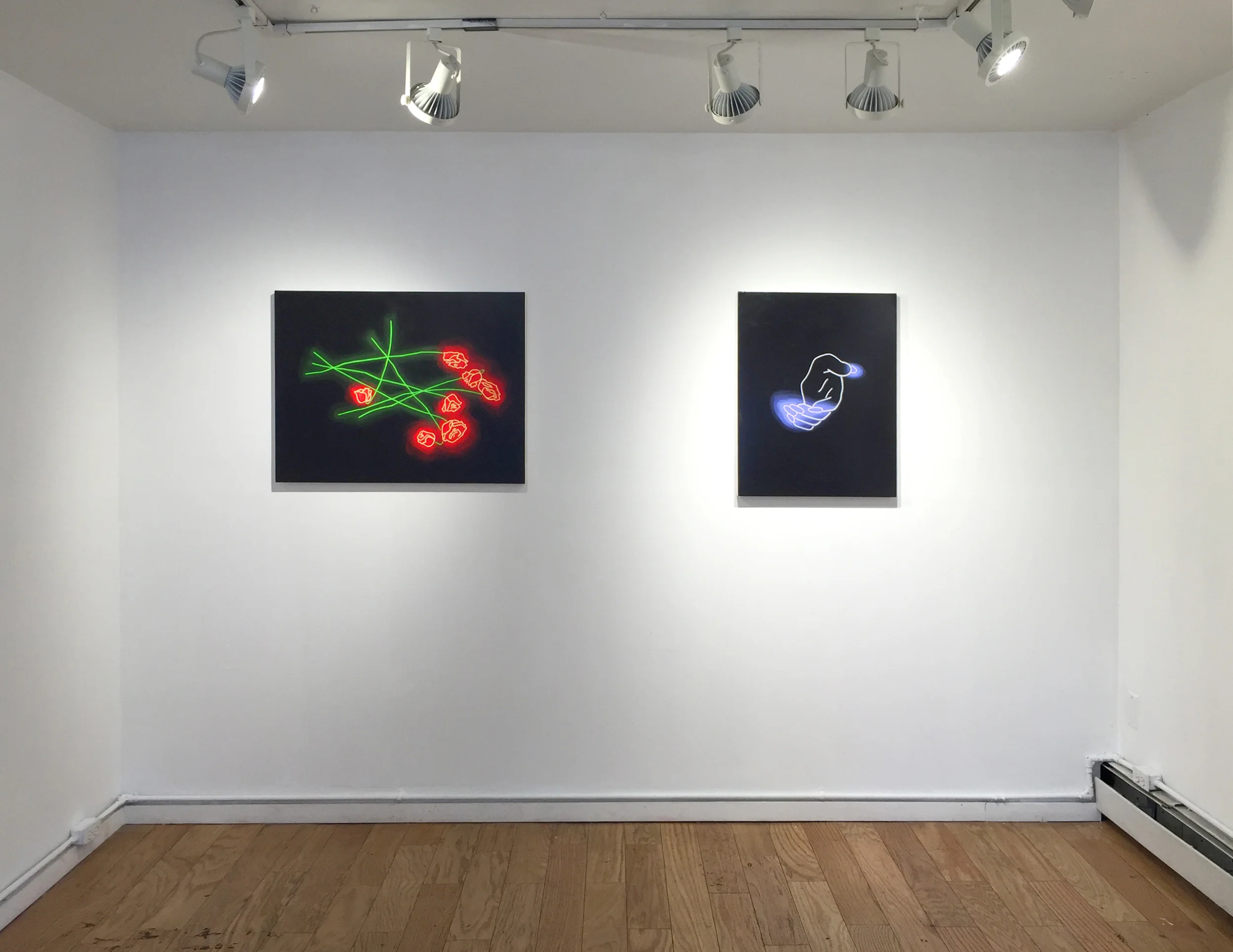 ABRACADABRA Elijah Wheat Showroom, Brooklyn, NY April 22 – May 15, 2016 Left to right, Aliza Morell: The Minor Fall , 2016; Secret Chord , 2016.