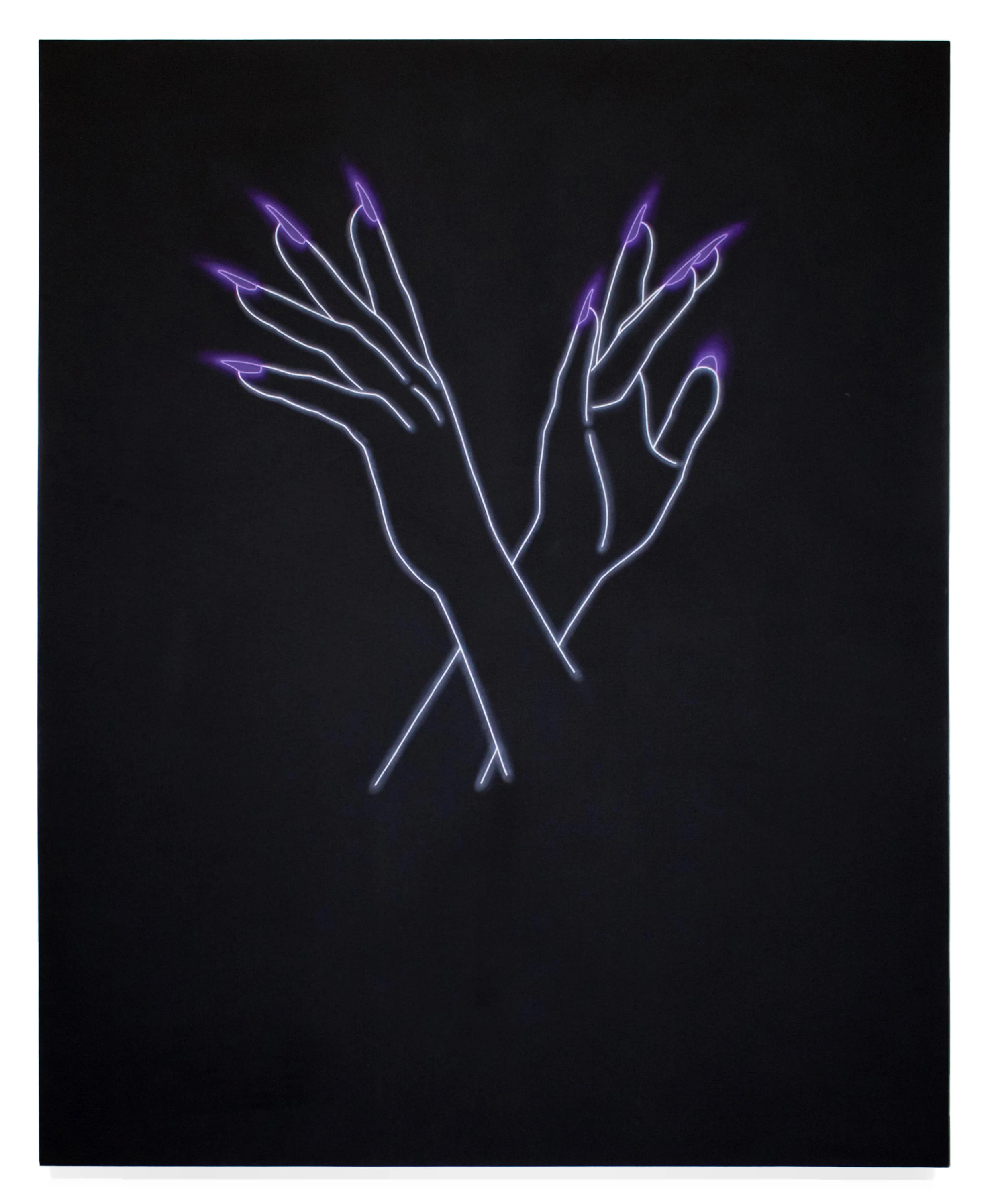 X , 2018 Acrylic on black canvas 58 x 46 in