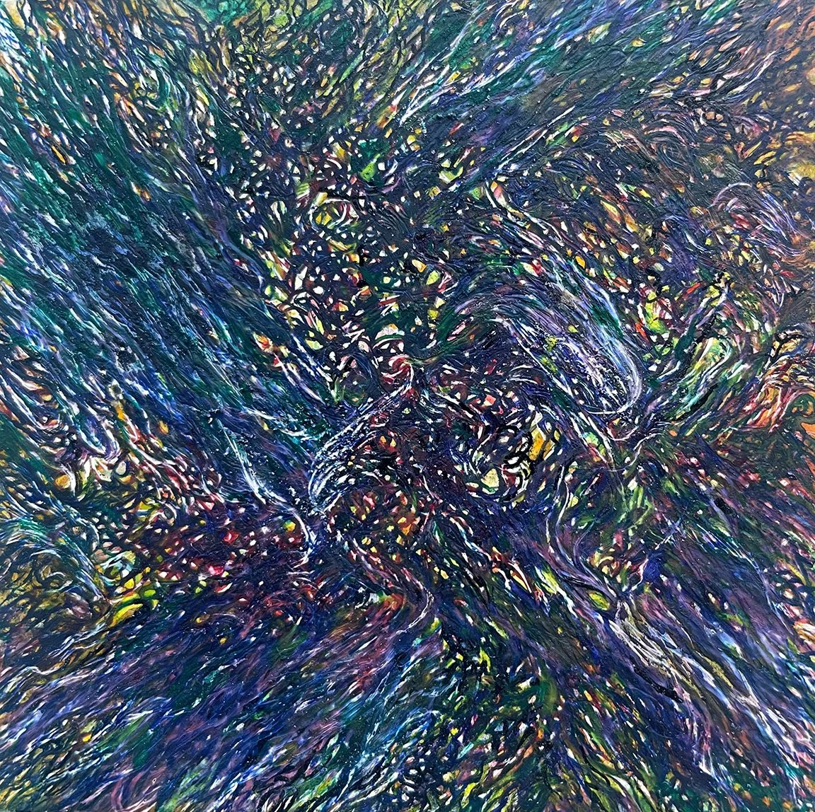 Toy, 2022, 4" x 4", Ink and paint on board