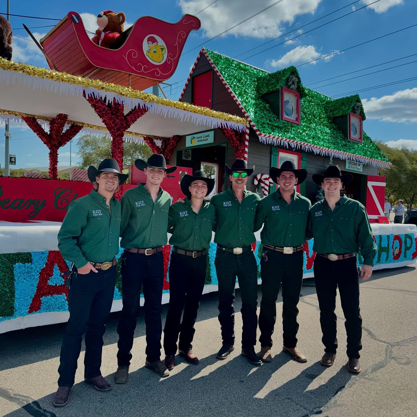 Grand Champs!

In this year&rsquo;s annual Homecoming Parade, we got to display our 28th First Place Float - &ldquo;Santa Claws Workshop.&rdquo; We are so proud of our float chairs and all the rags who contributed so many hours and late nights to thi