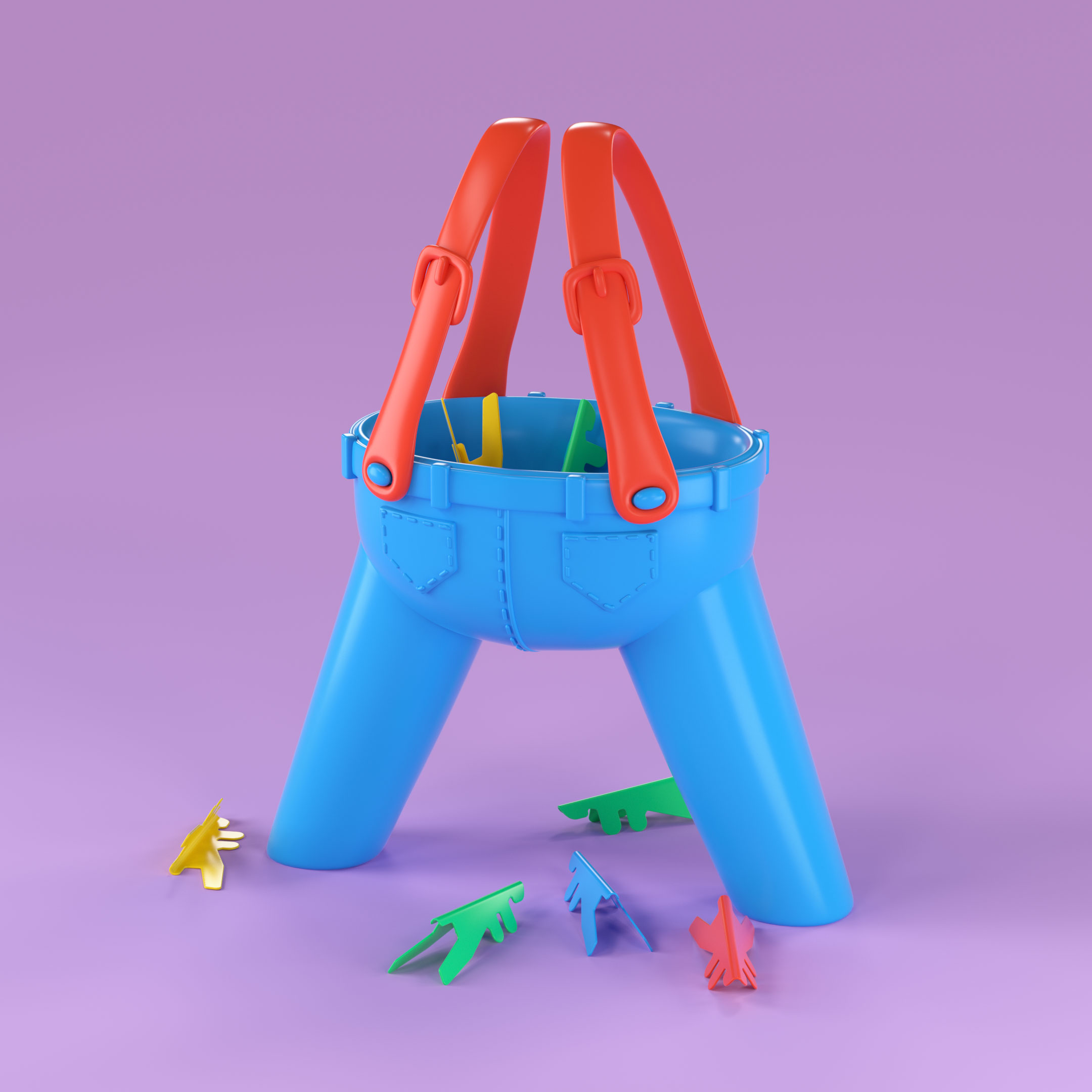 90s Ants in the Pants Game 3D Type Illustration by Noah Camp