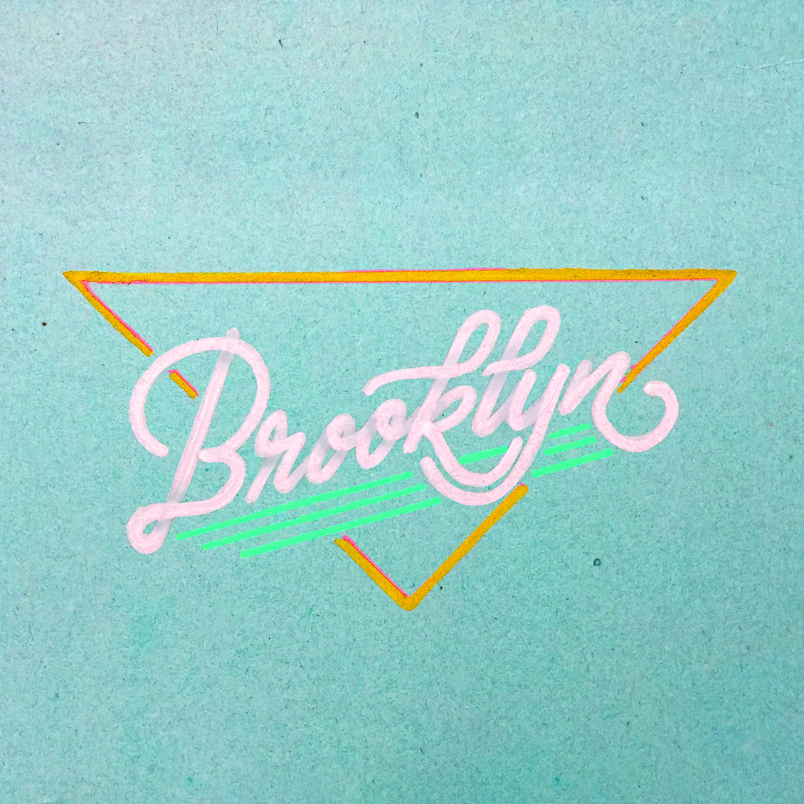 Brooklyn monoline hand lettering sketch