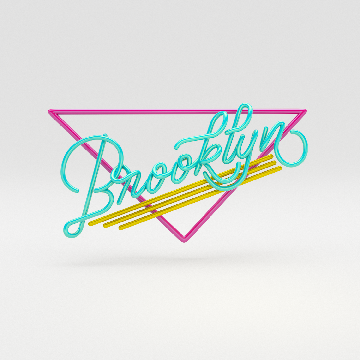 Brooklyn 3D typography diner style by Noah Camp