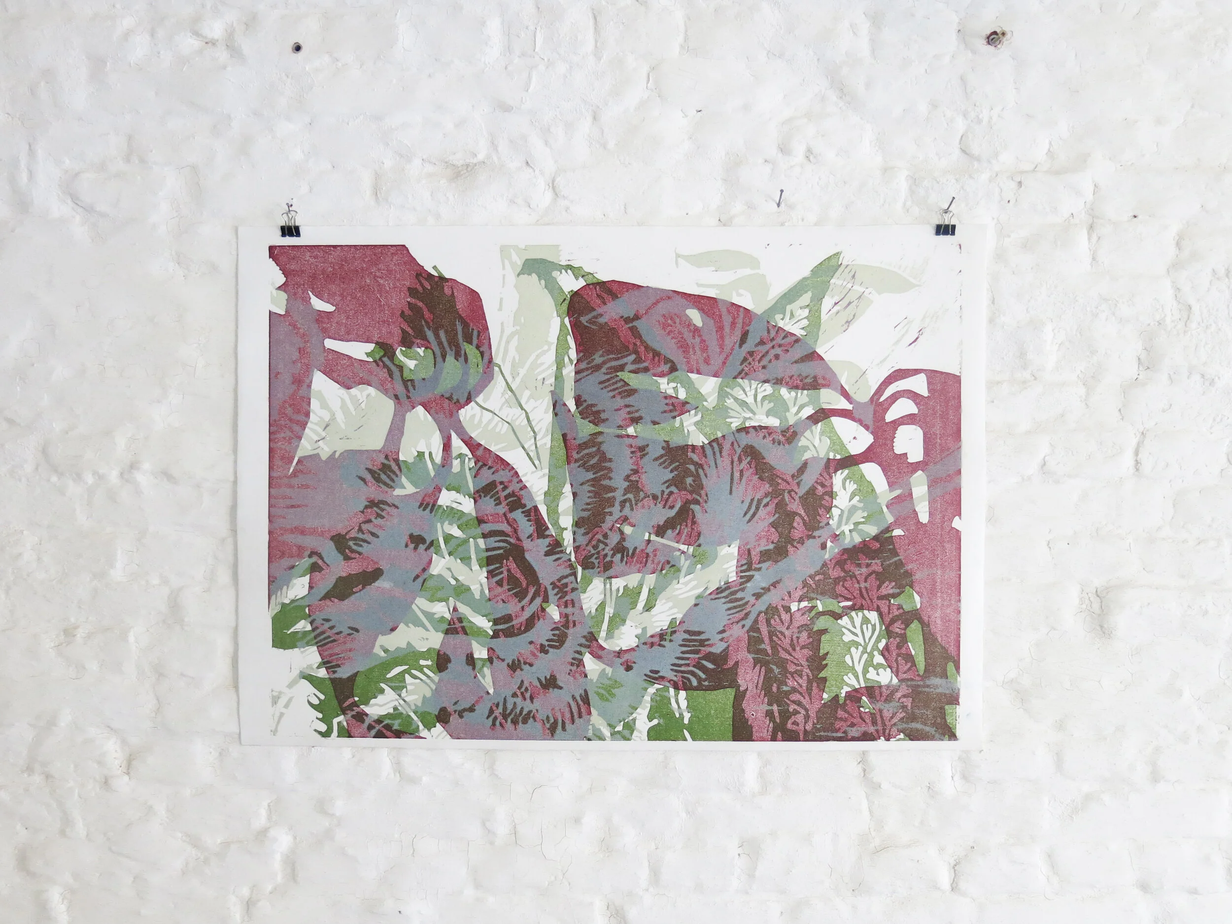  Houtsnede op zerkall, 50 X 73 cm, 2019 