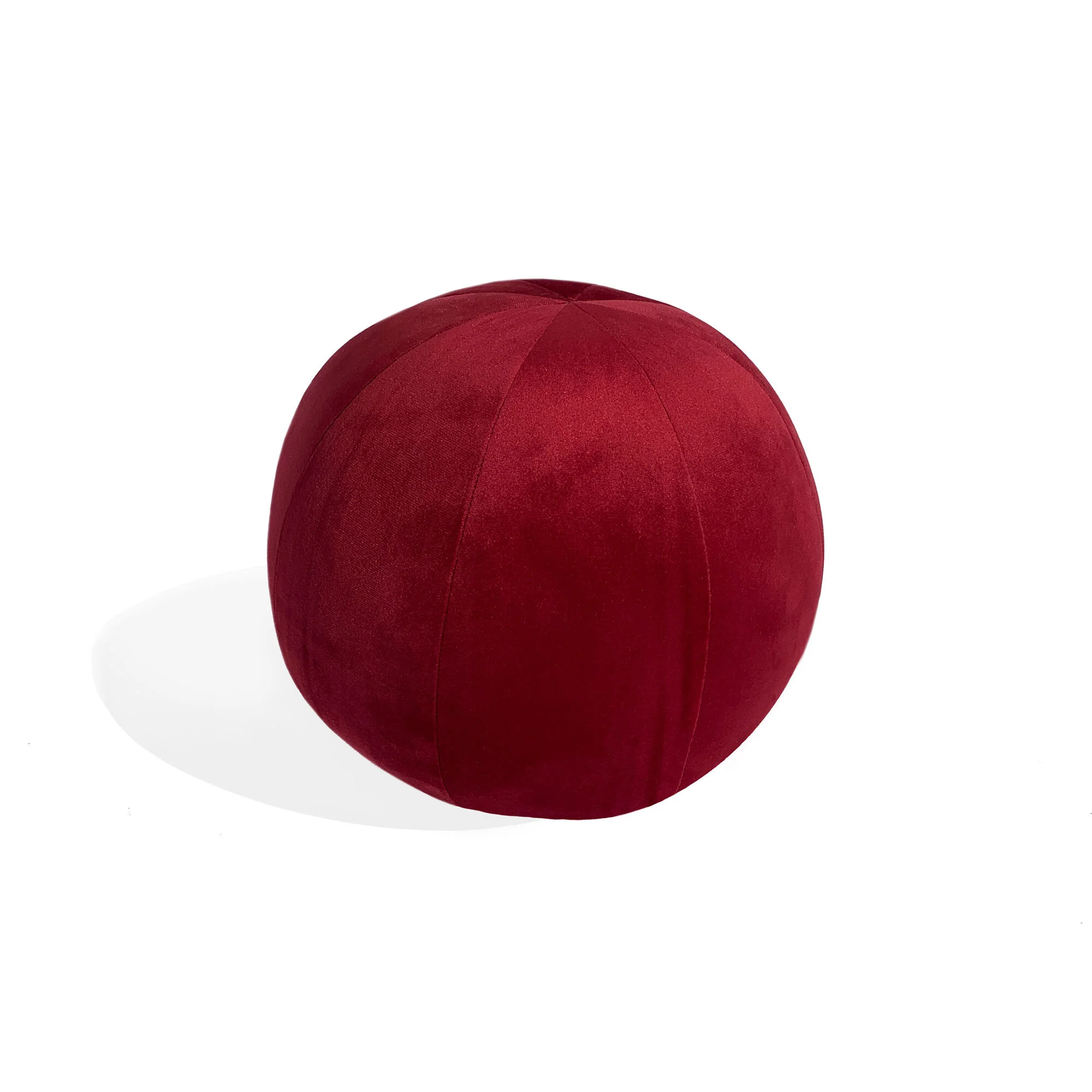 Velvet Ball Pillow, cranberry red scarlet,  sphere pillow, home decor, round pillow