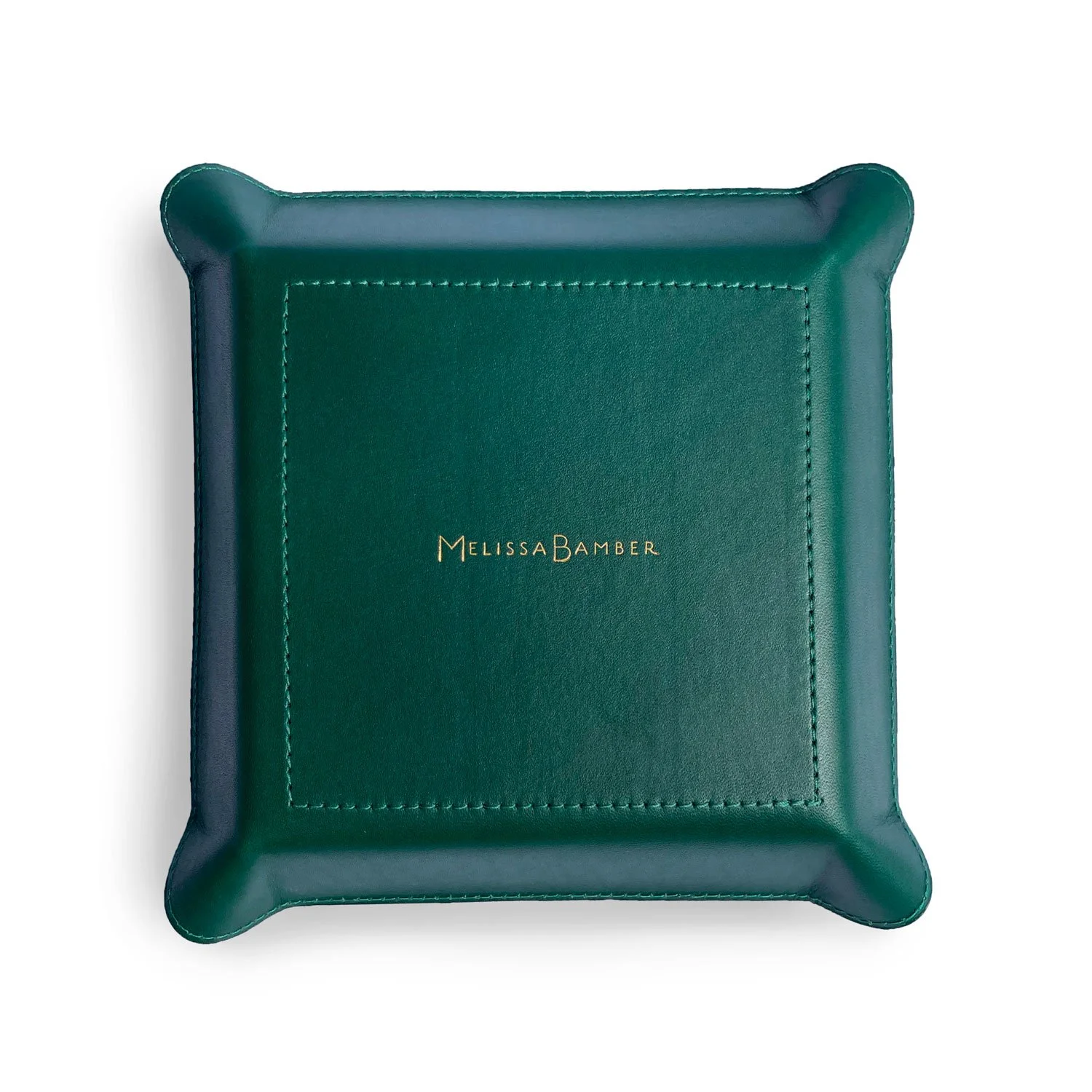 Equestrian chic chestnut horse hunter green leather catchall, jewelry tray, keys valet