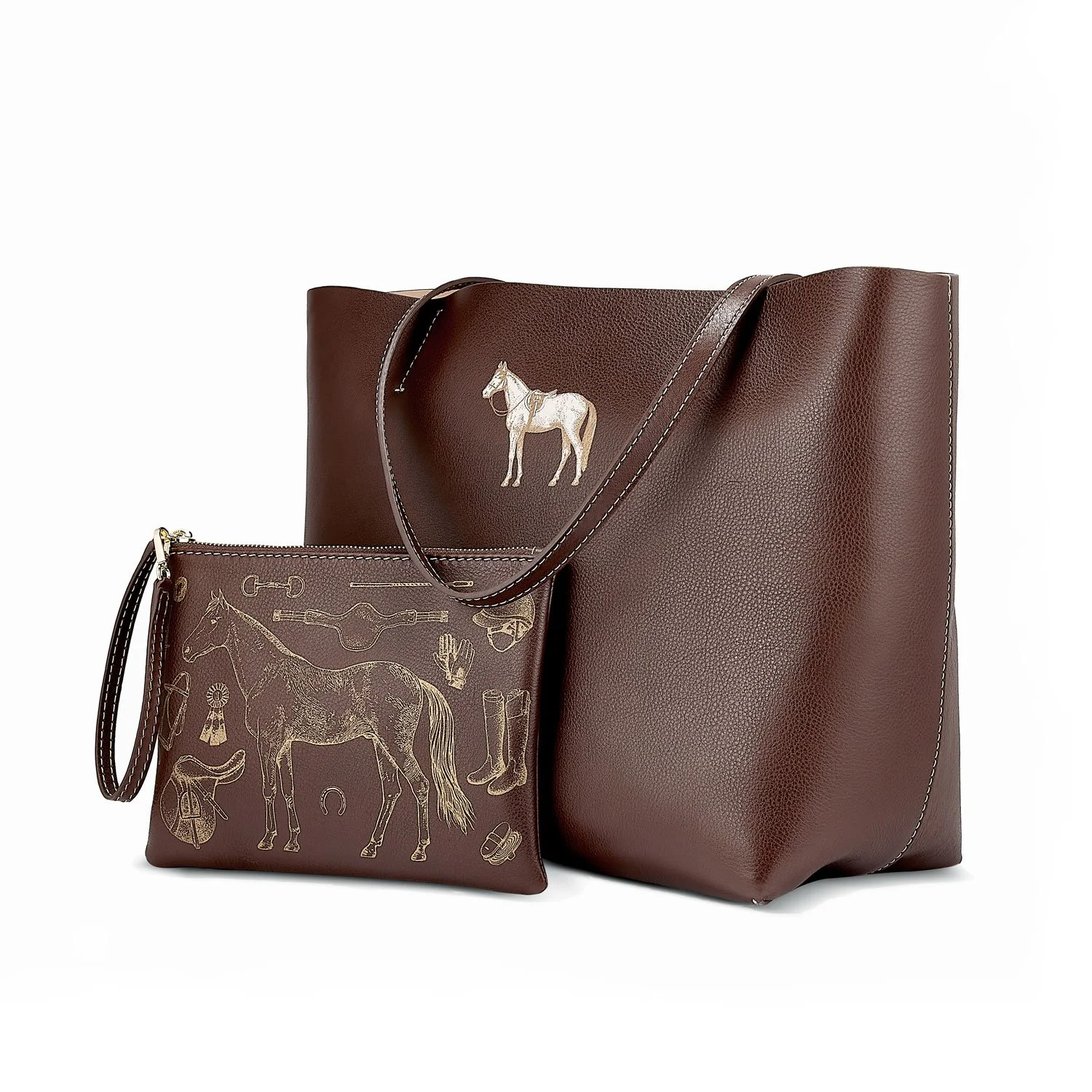 HunterHorseChocolateBrownLeatherToteWithMatchingWristlet_web.jpg
