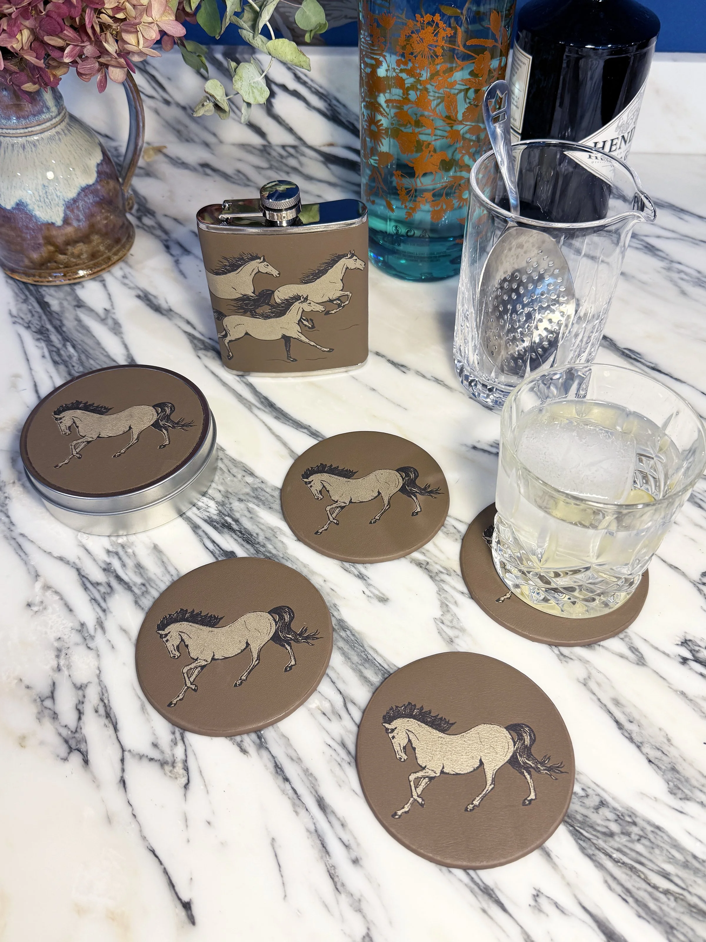 Gold-Horse-taupe-leather-coaster-set.jpg