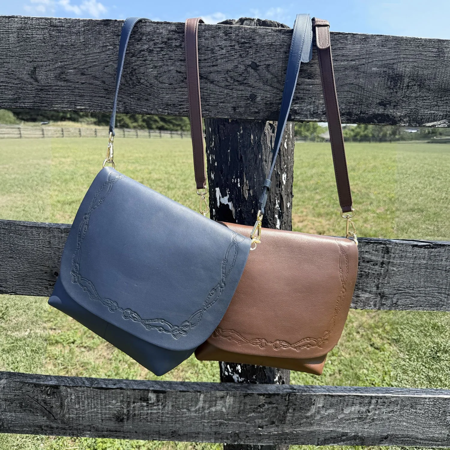 The Andie  Bridle Bag, Navy Blue Leather