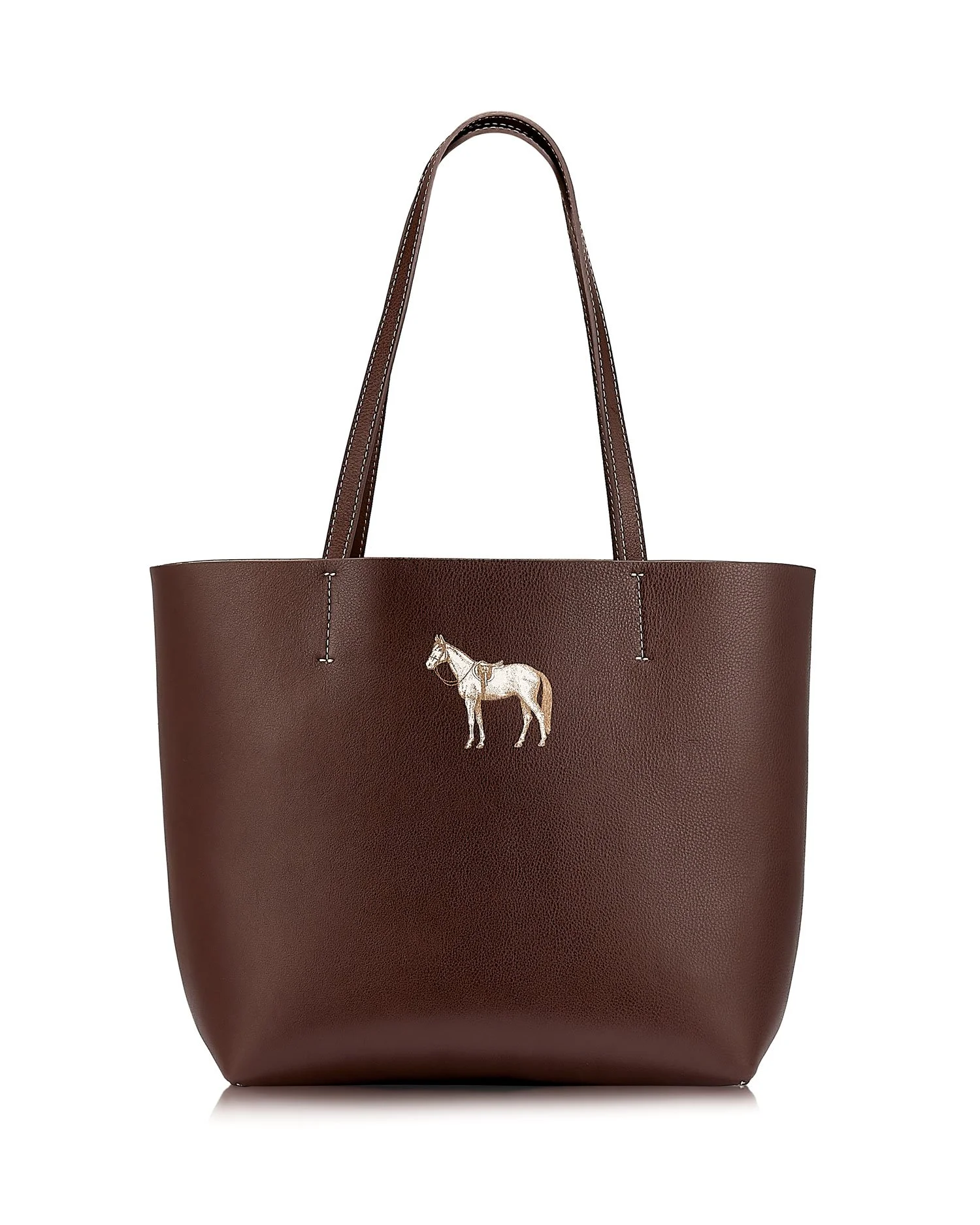Hunter Horse, Leather Tote with matching wristlet, Chocolate Brown