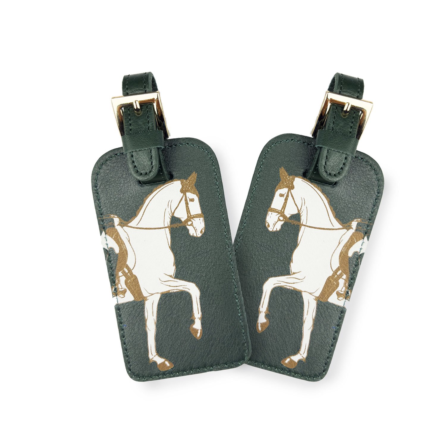 wEquestrianMarchingHorsesGreenLeatherLuggageTagsSet.jpg