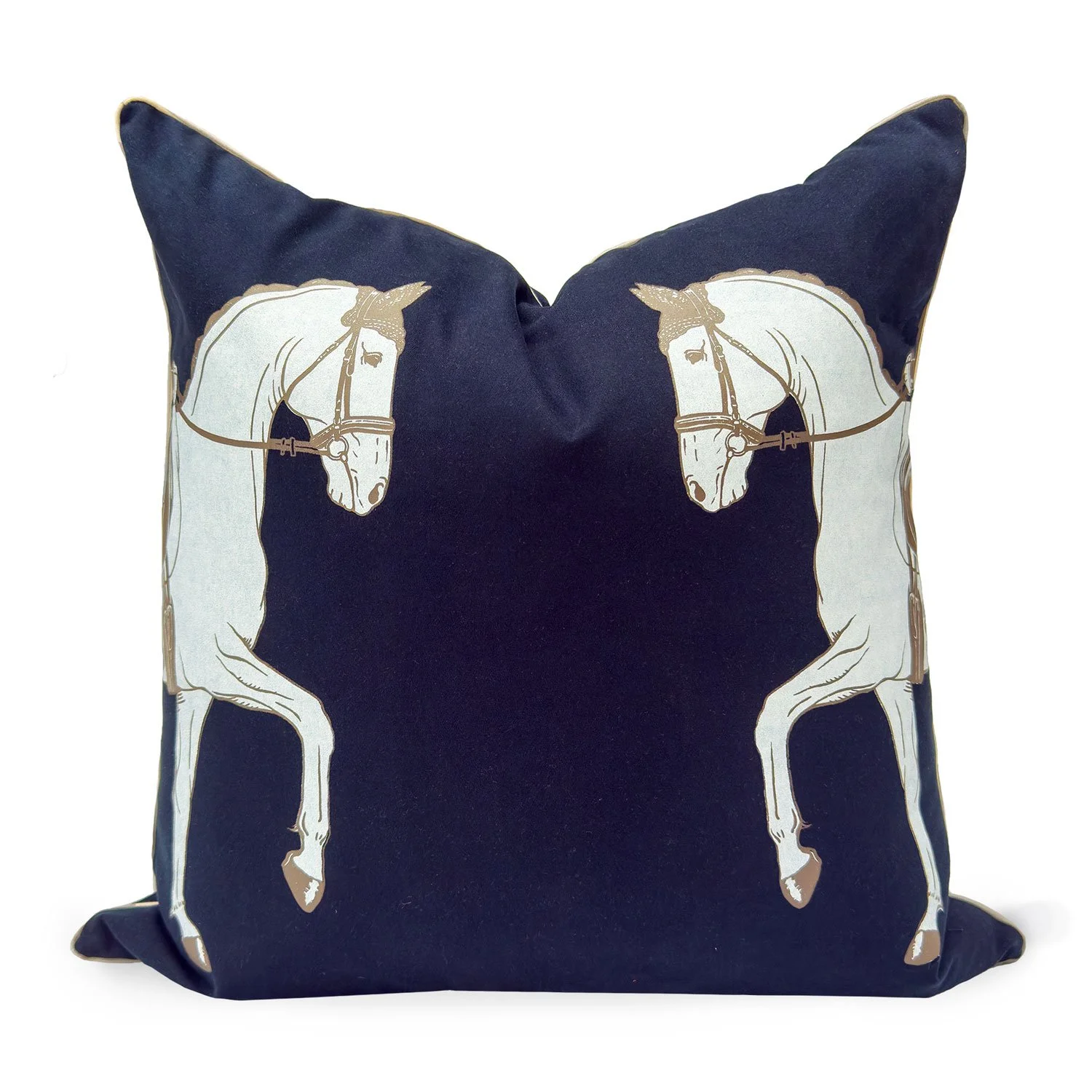 Marching Horse 20 inch throw pillow Pillow bone cream taupe accent pillow equestrian dressage