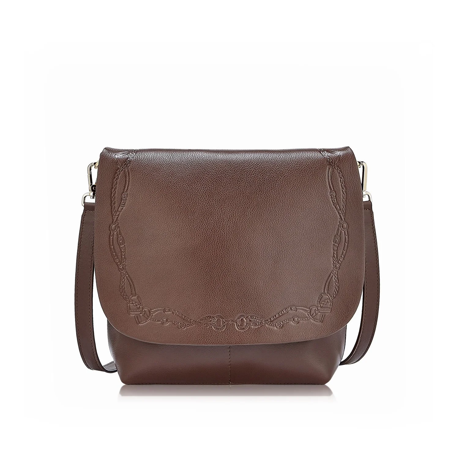 The Andie, Equestrian Edition Bridle Bag, Chocolate Brown Leather