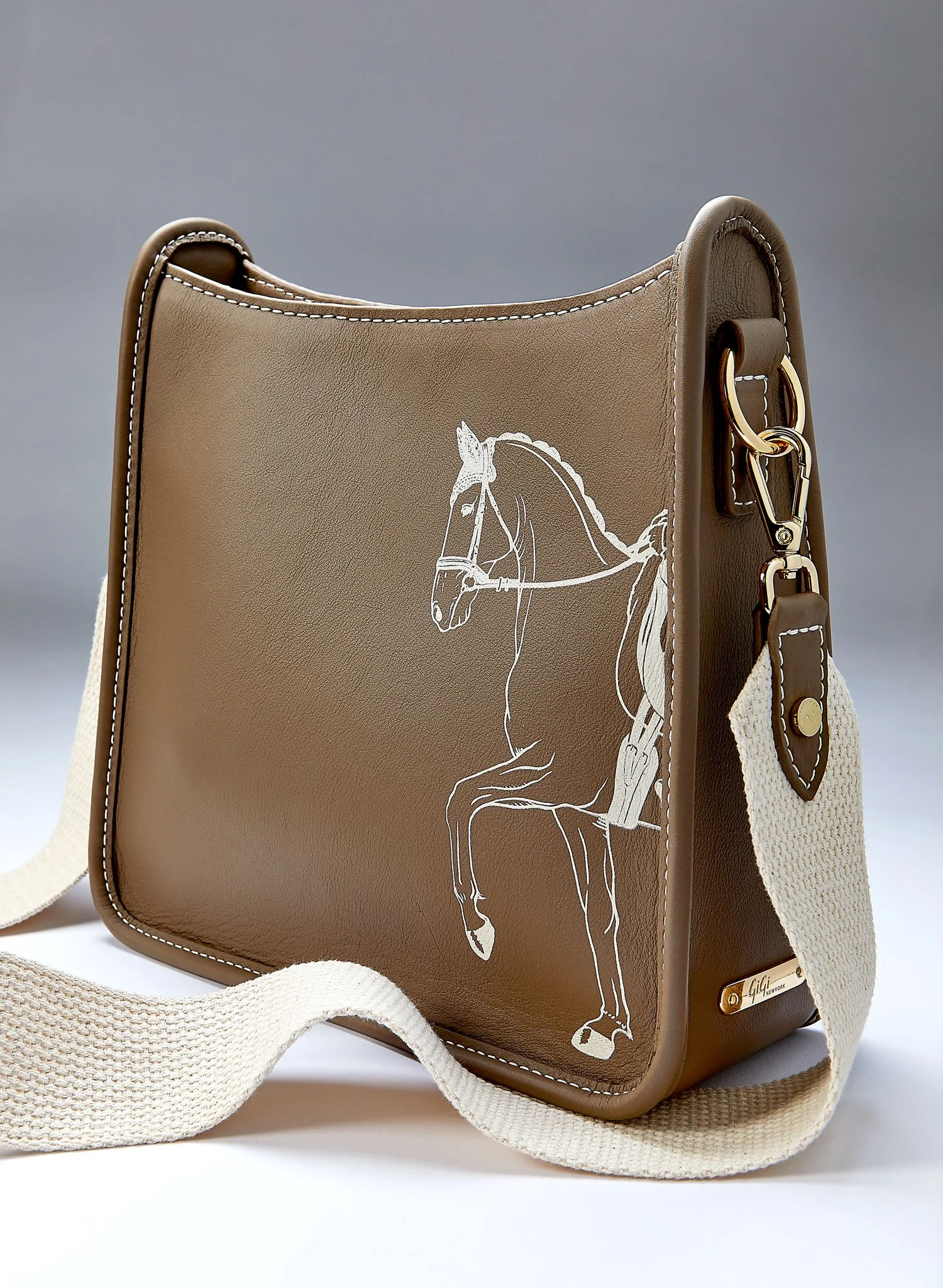 Marching Horse Cross body bag, Taupe