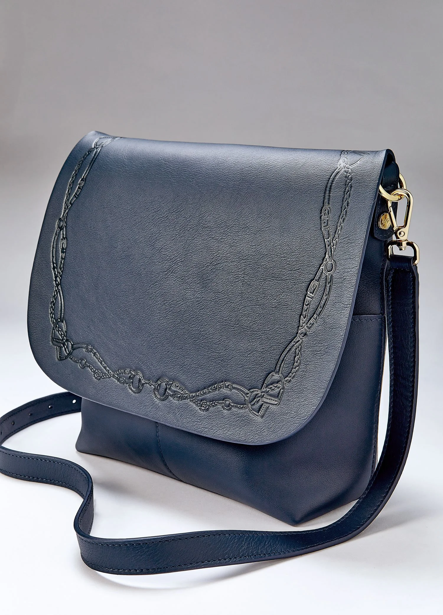 The Andie  Bridle Bag, Navy Blue Leather