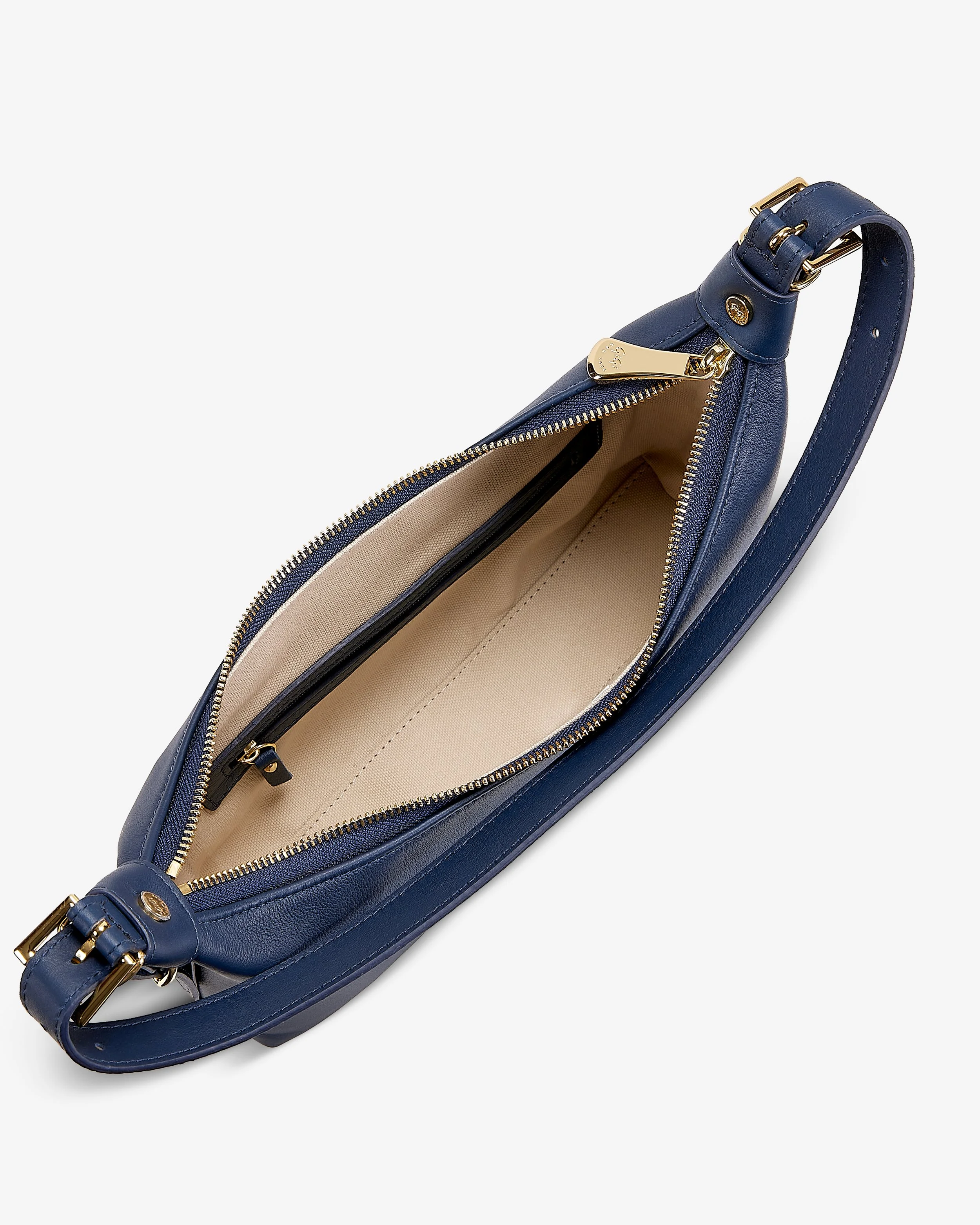 Blake_elegantHorse_leatherShoulderBag_navyBlueandGoldtrim_InsideW.jpg